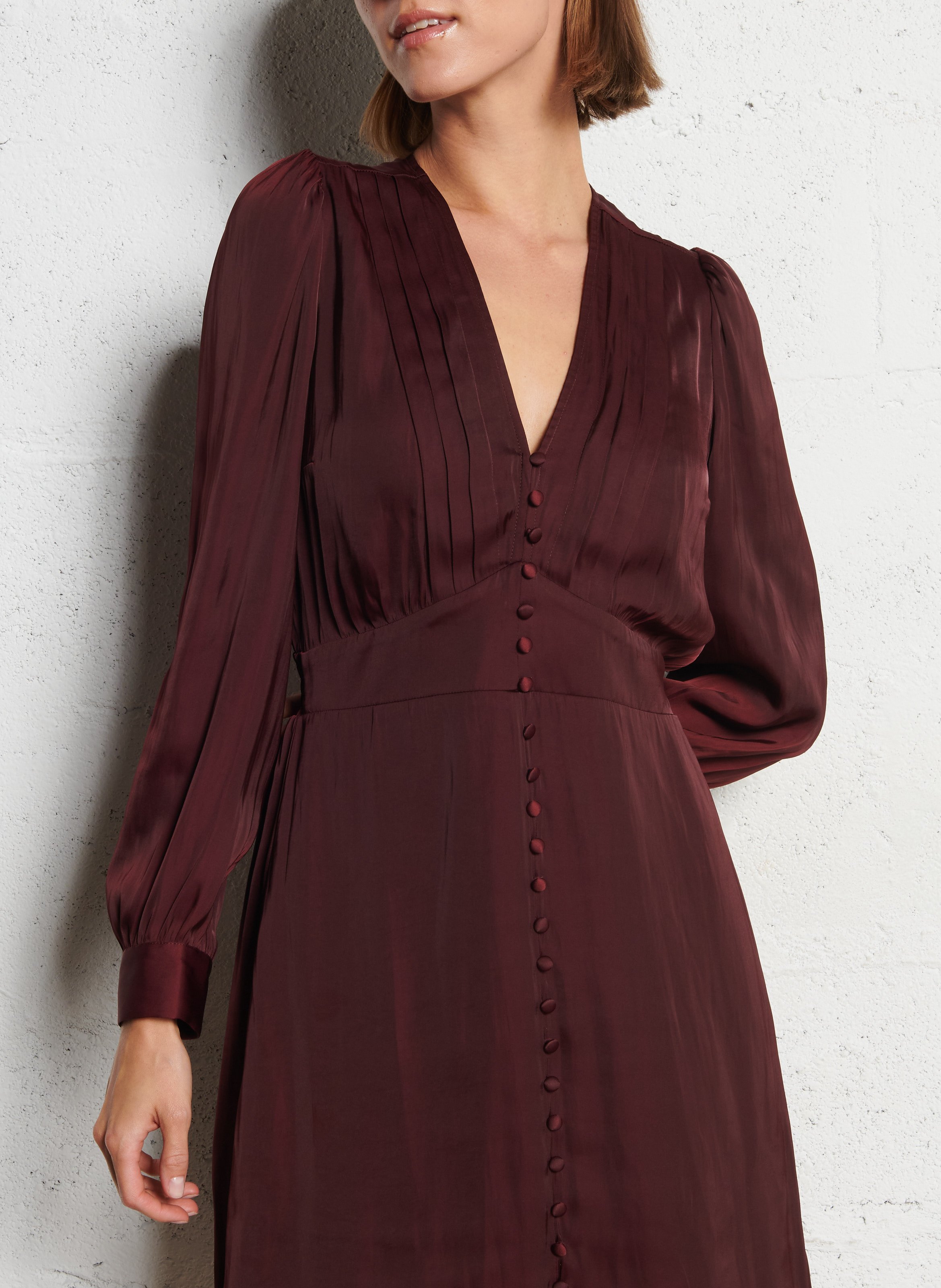 Robe midi plissée IKKS Violet