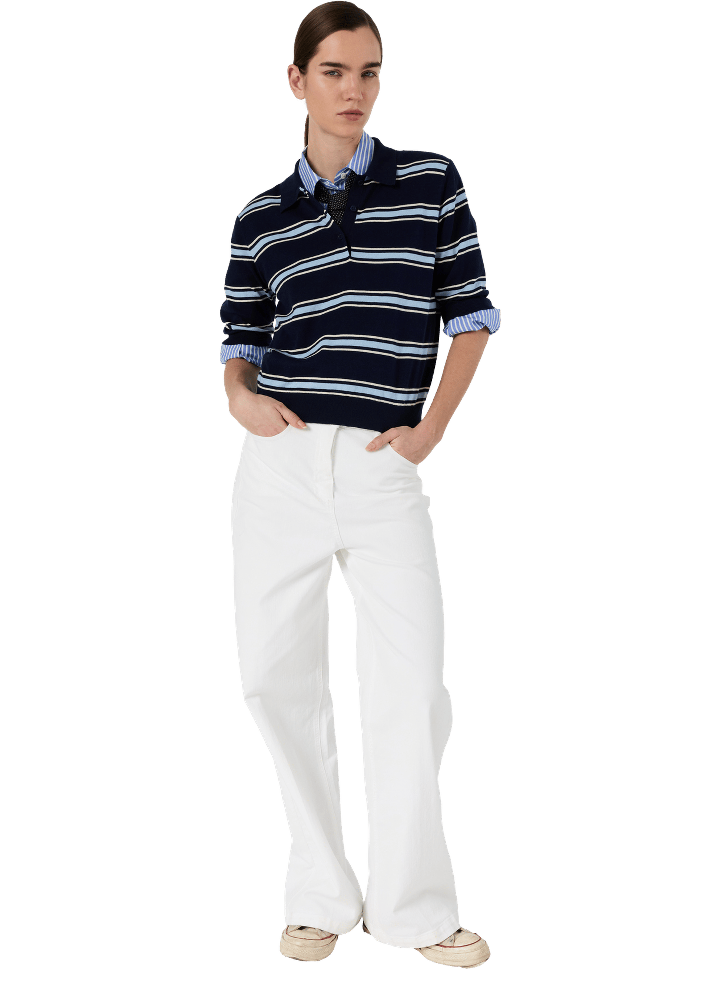 Polo rayé à manches courtes - leila GERARD DAREL Bleu