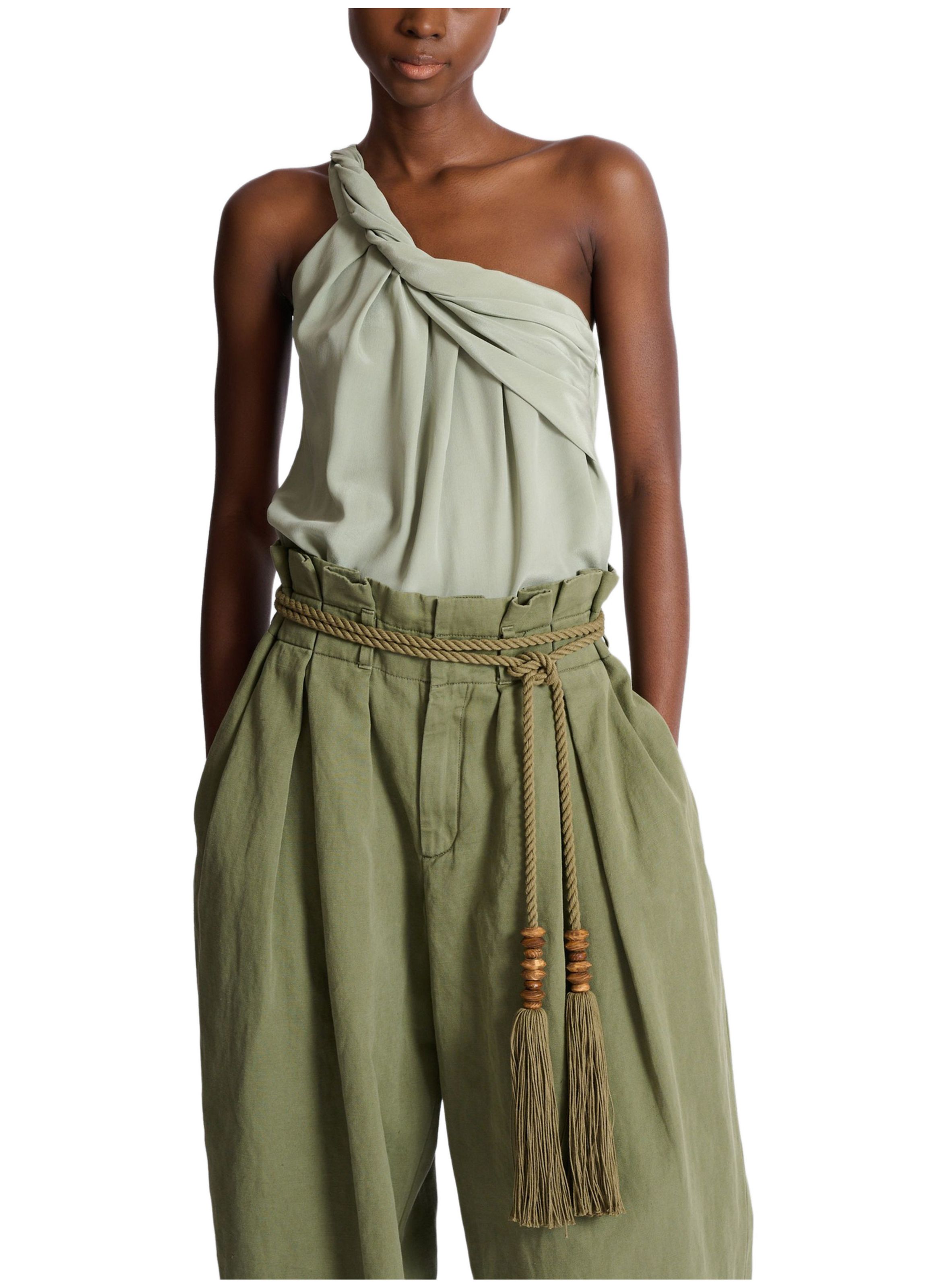 Ceinture cordage à nouer BALMAIN Vert