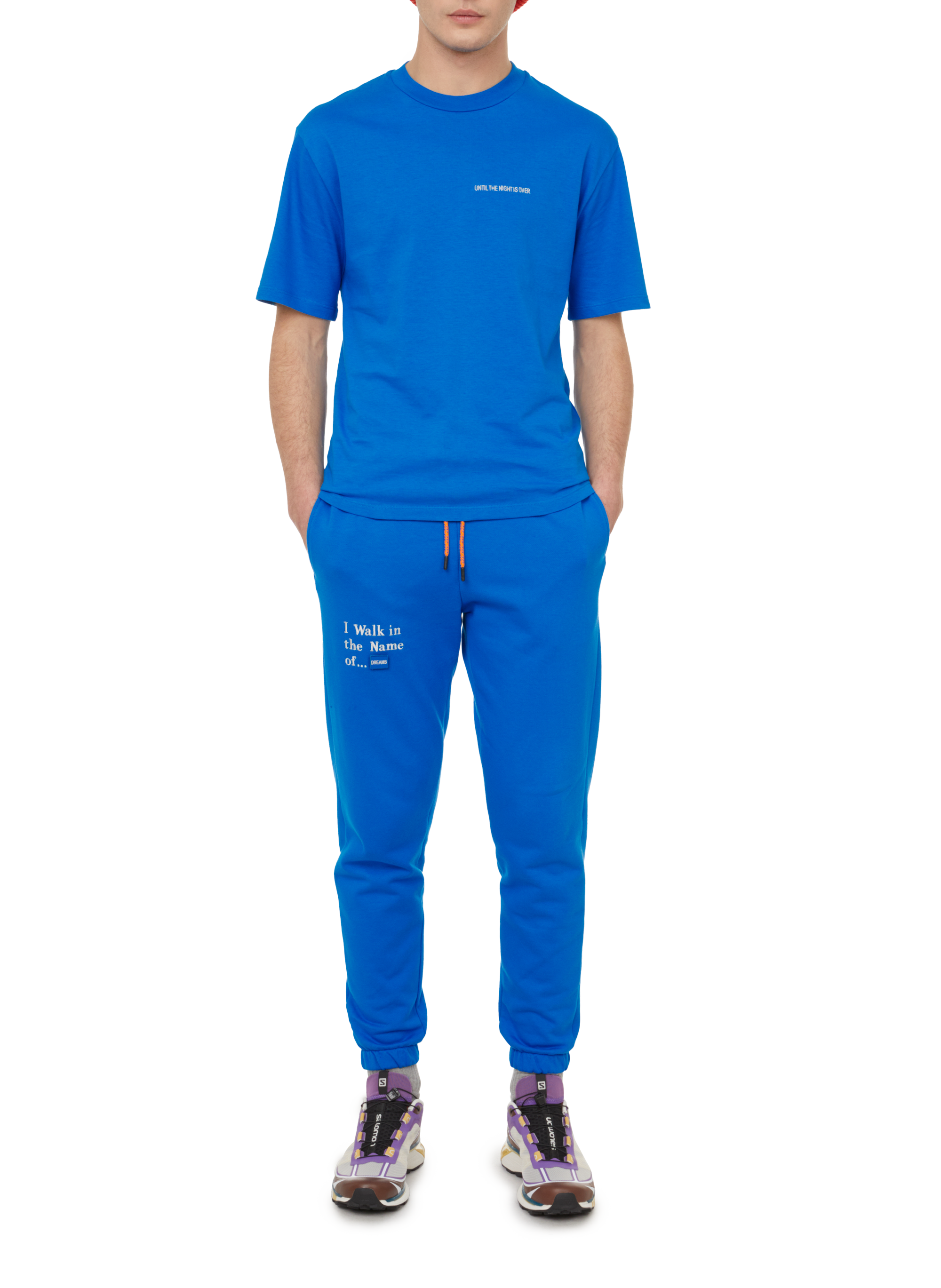 Cotton T-shirt UNTIL THE NIGHT IS OVER Blue