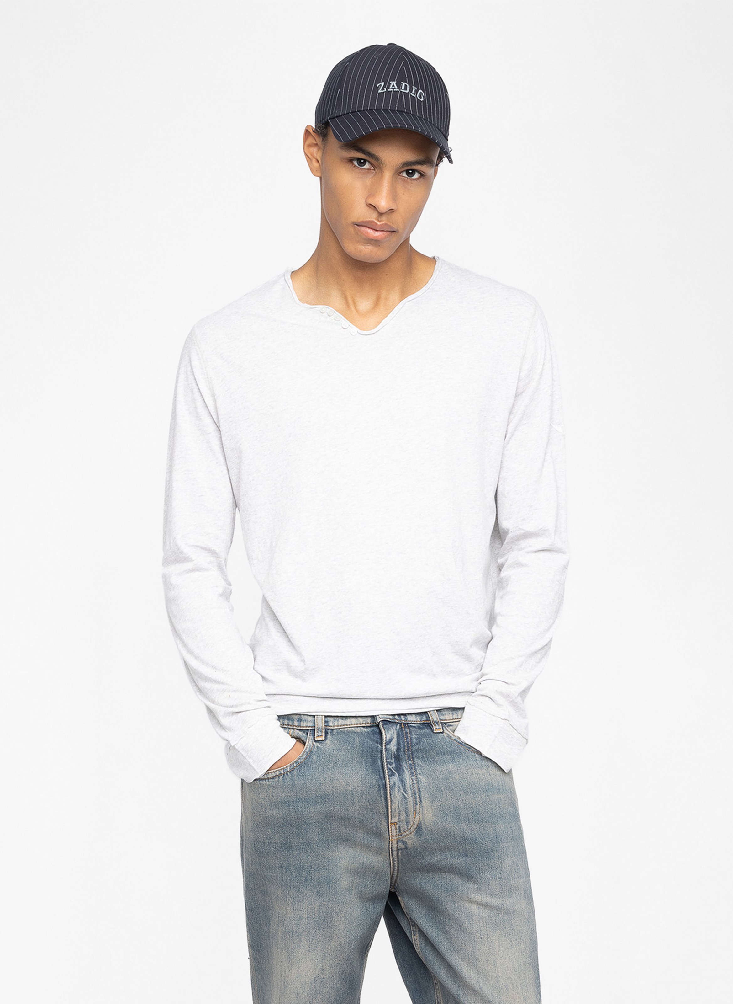 Tee-shirt droit en coton monastir ZADIG&VOLTAIRE Gris