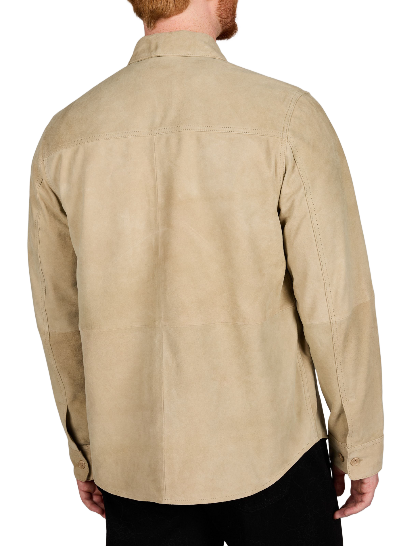 Surchemise Bertram en cuir de vache suédé LES DEUX Beige