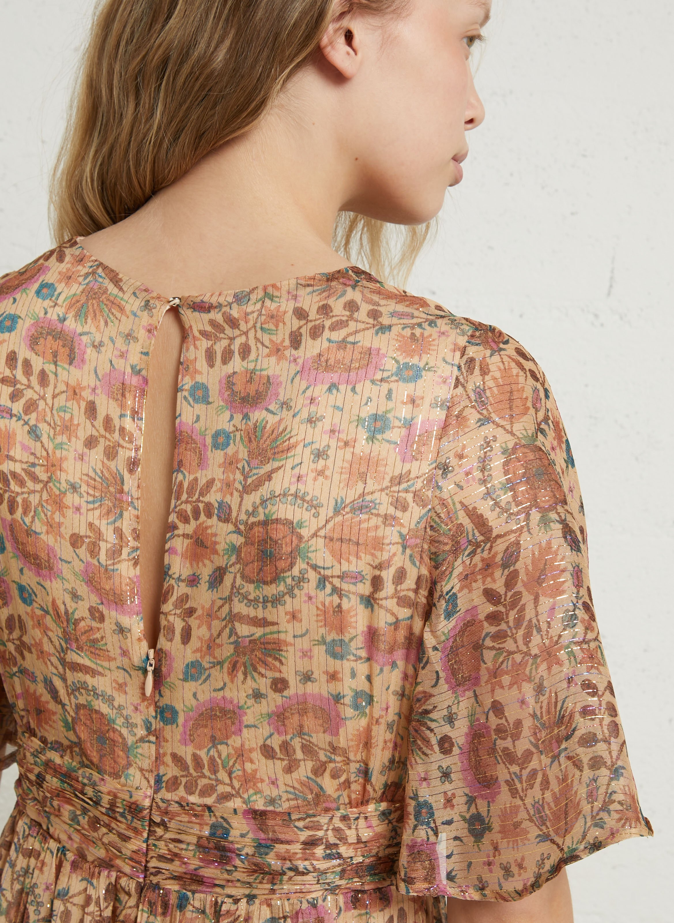 Robe longue imprimée bali MAISON 123 Beige