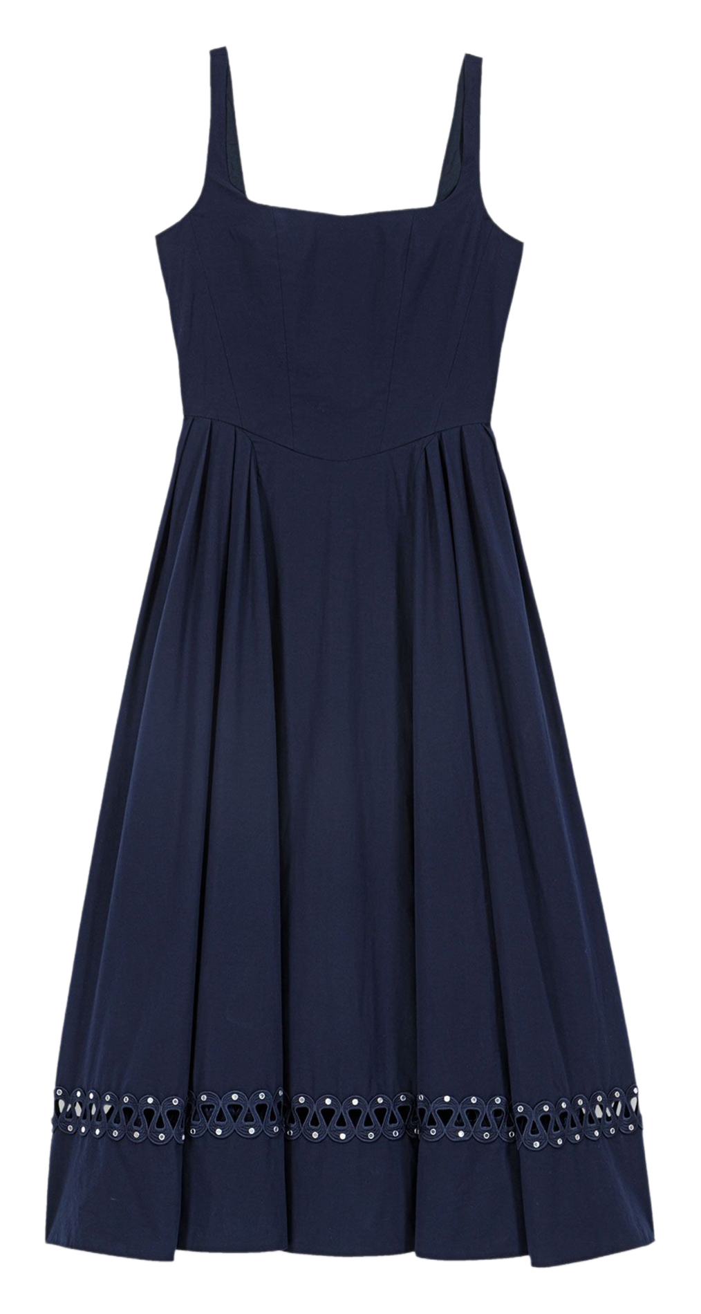 Robe midi évasée à bretelles MAJE Bleu