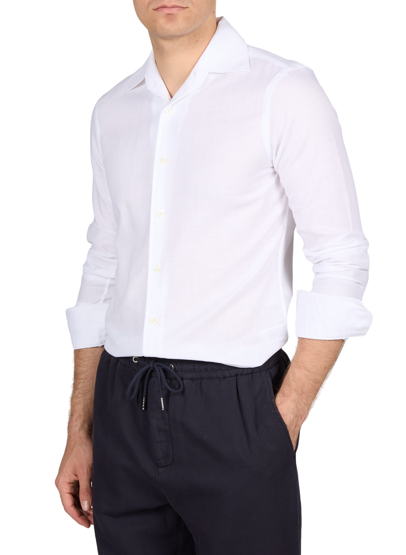 Solid long-sleeve cotton shirt VAN LAACK White
