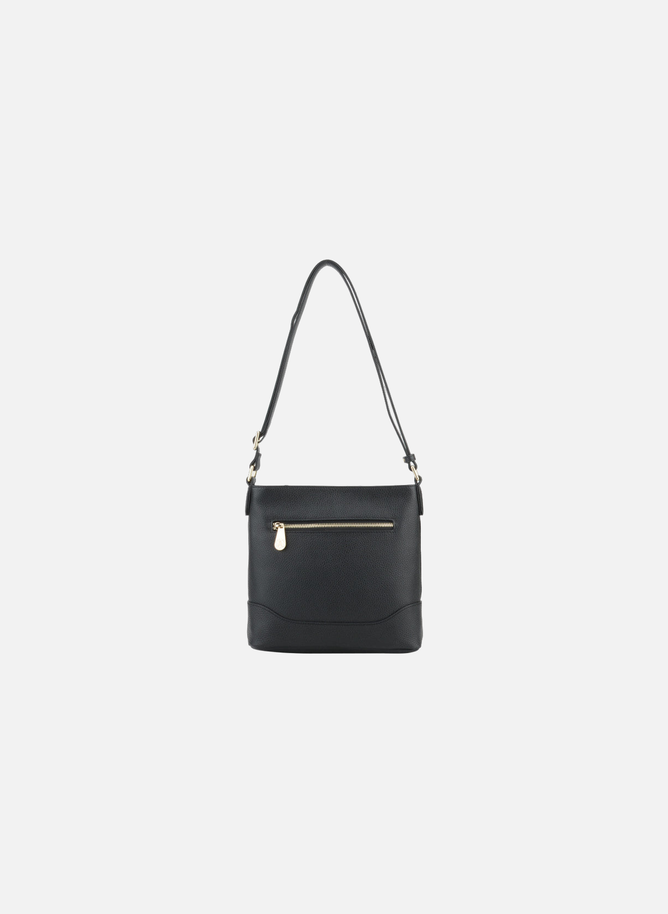 110 magnet | sac porté croisé en cuir de veau grainé POURCHET Noir