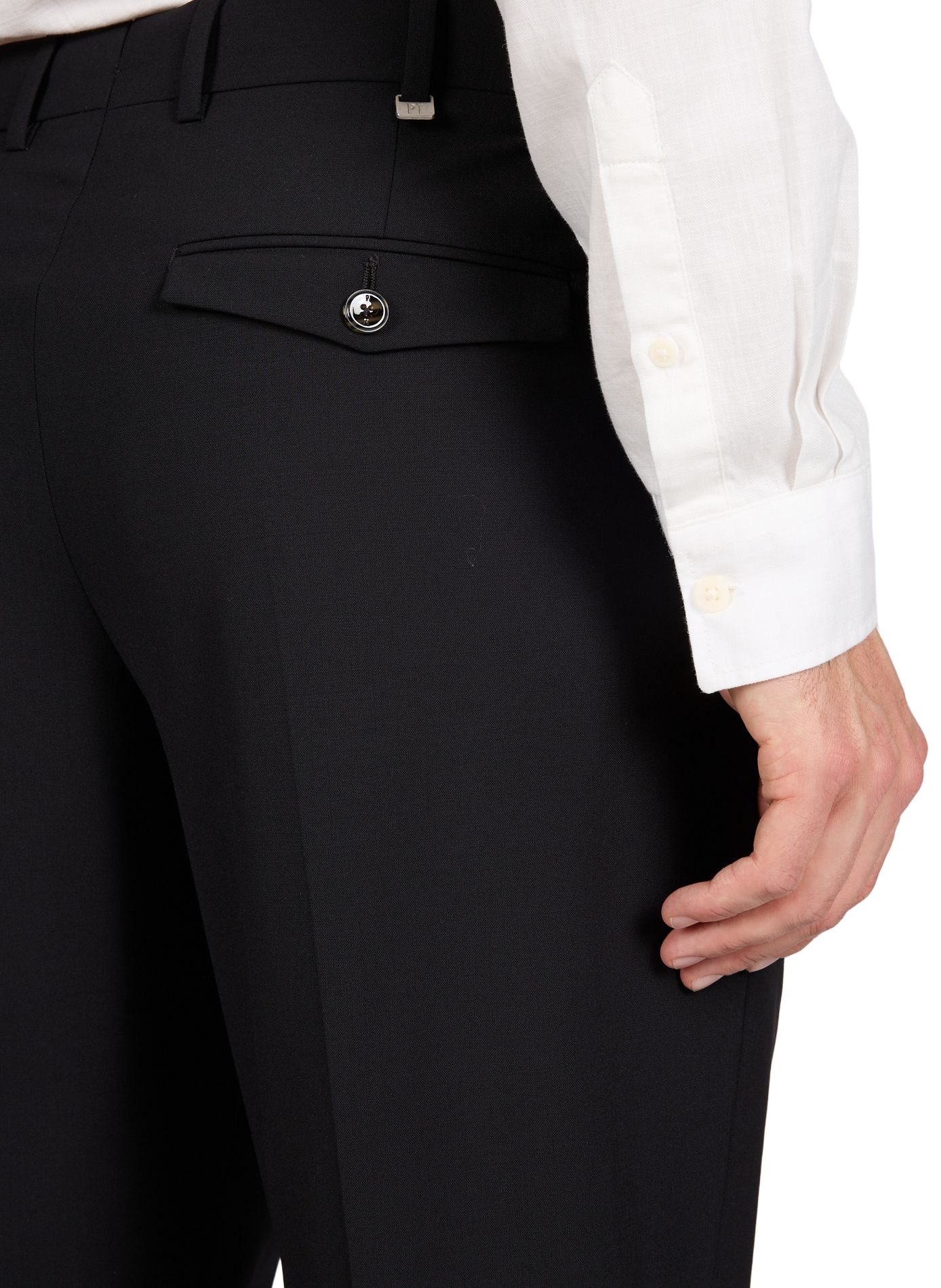 Solid wool-blend pants PT01 Black