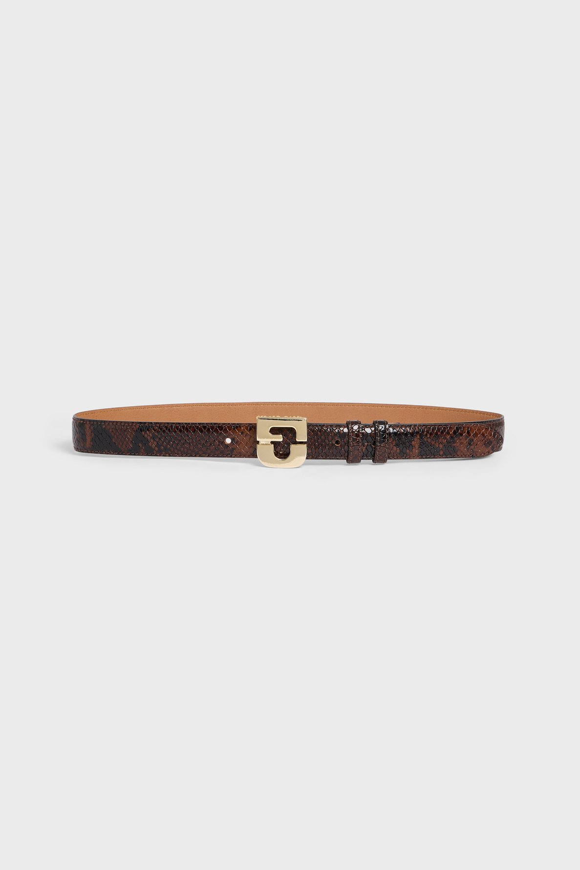 Ceinture signature en cuir effet python - le lauren GERARD DAREL Marron