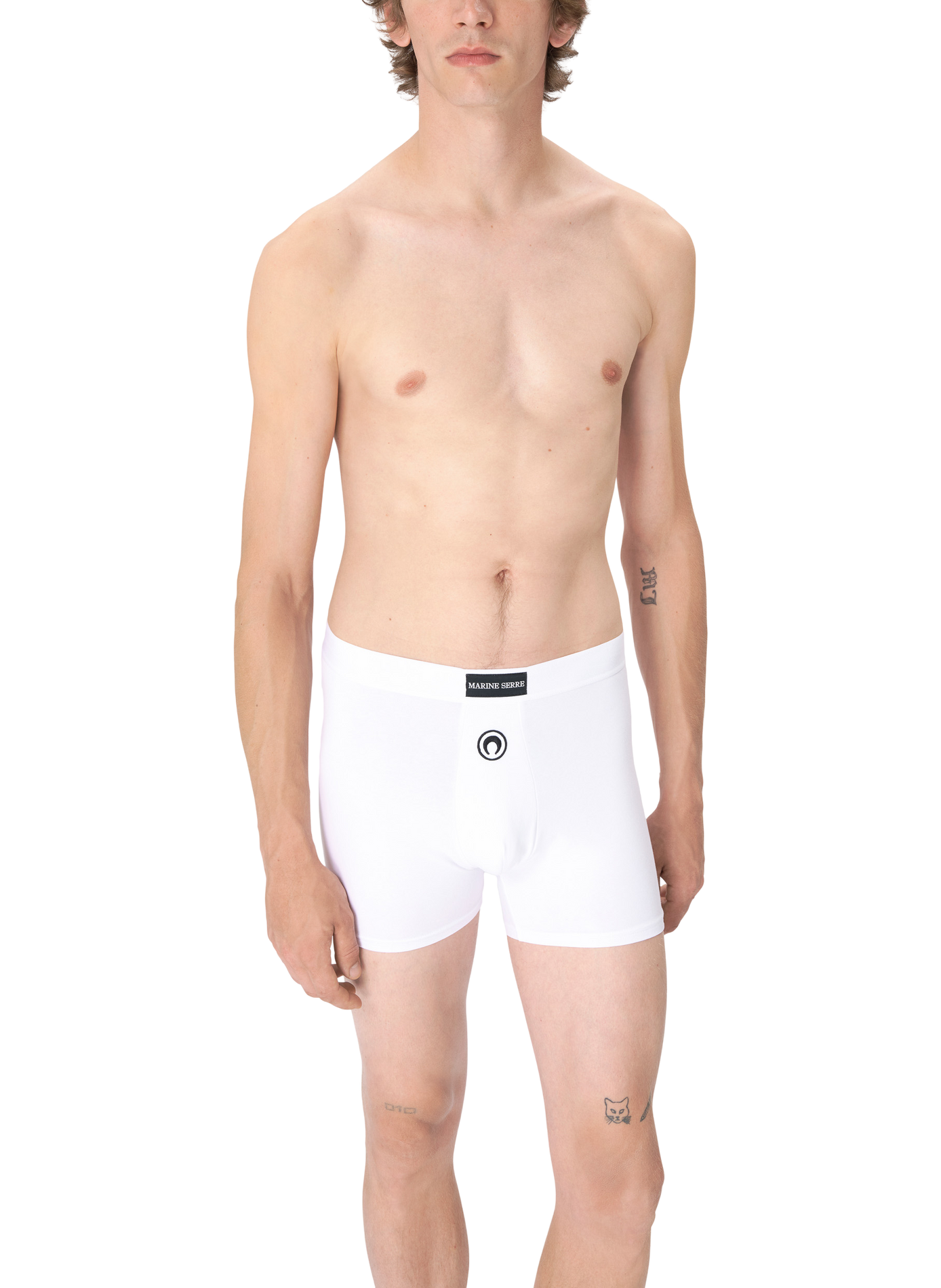 Boxer logo moon en jersey stretch MARINE SERRE Blanc
