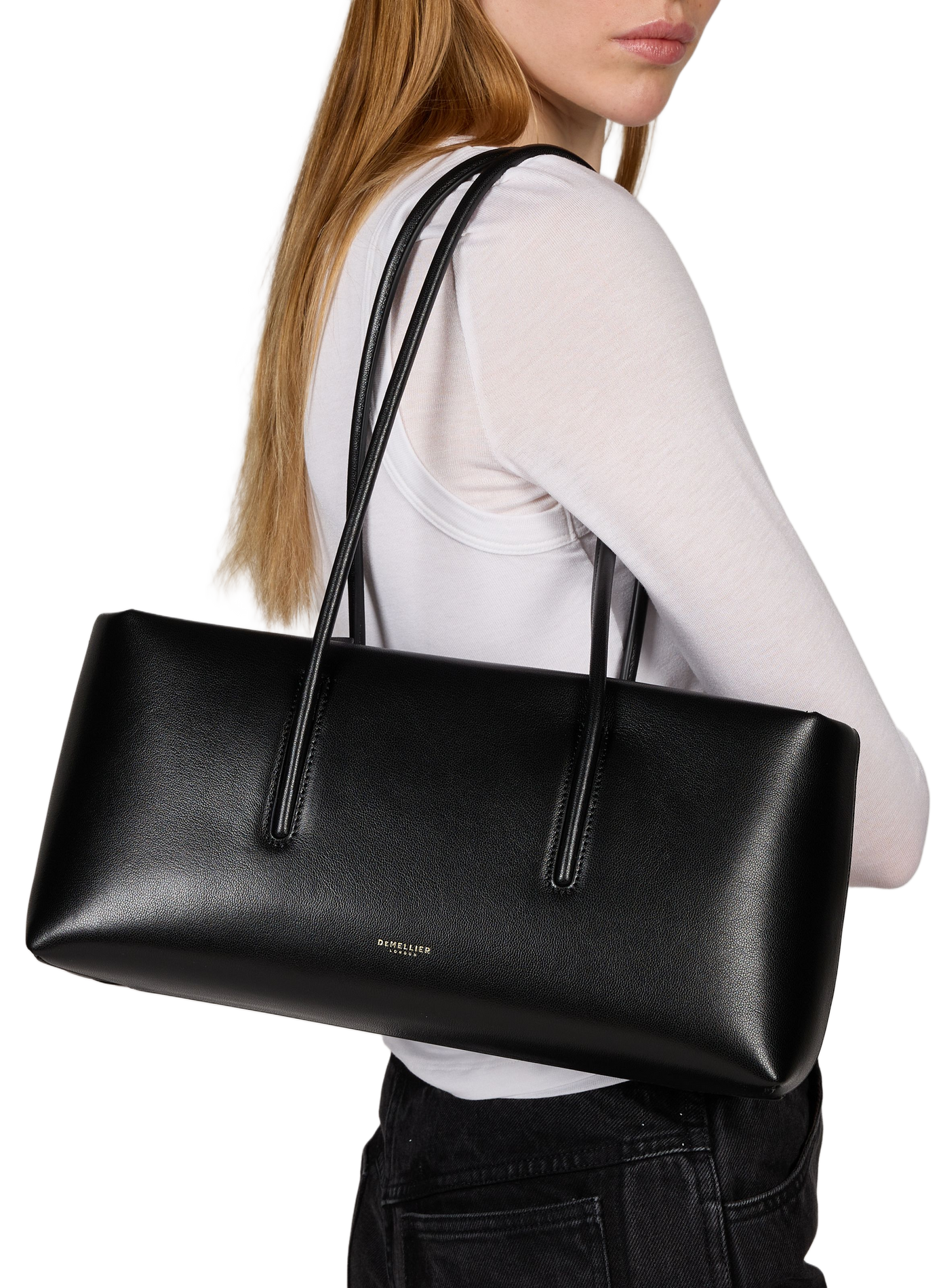 Sac Stockholm shoulder en cuir  DEMELLIER LONDON Noir