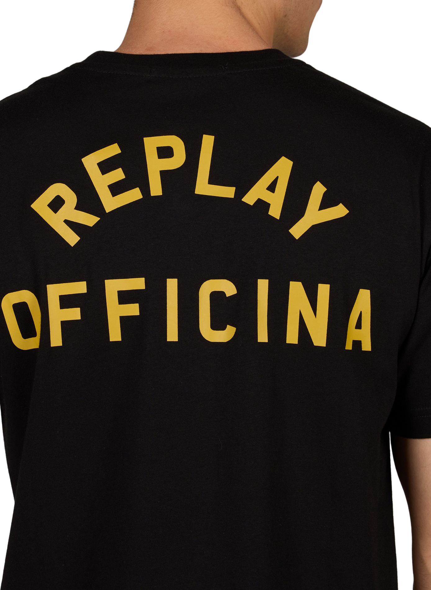 T-shirt with printed front and back in cotton REPLAY Black