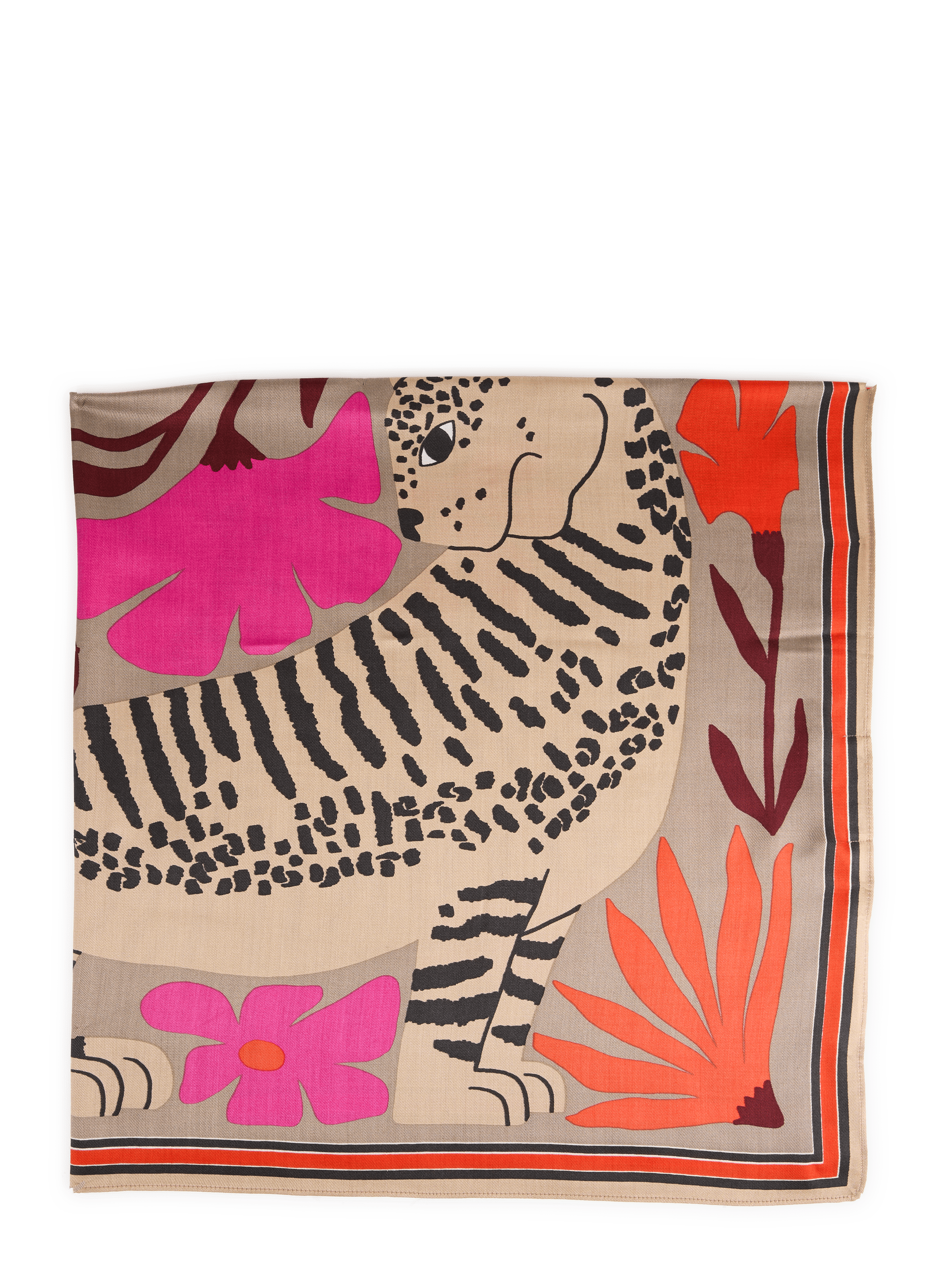 Printed silk blend scarf INOUI EDITIONS Beige