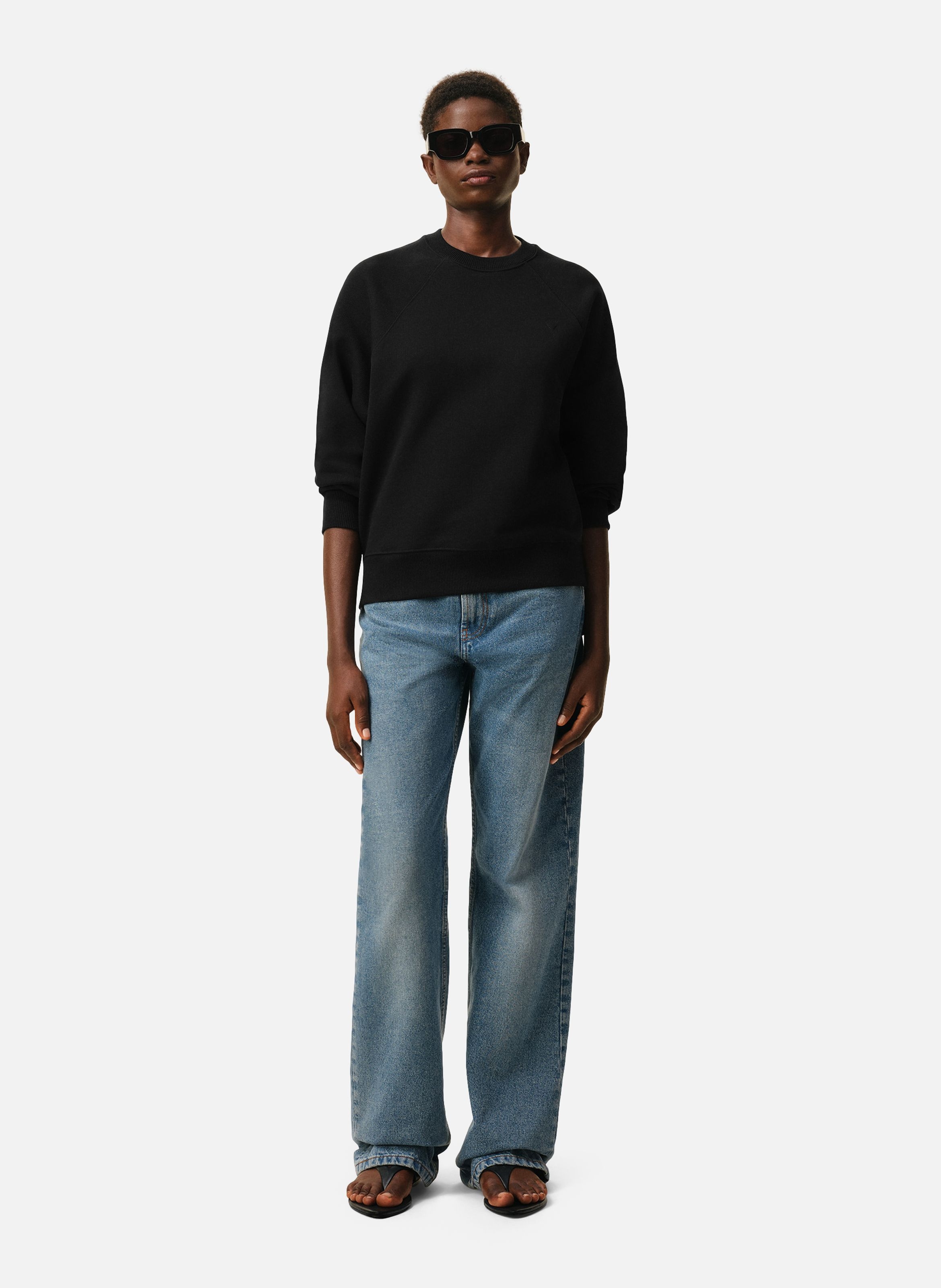 Sweatshirt ami de coeur en coton unisexe AMI PARIS Noir