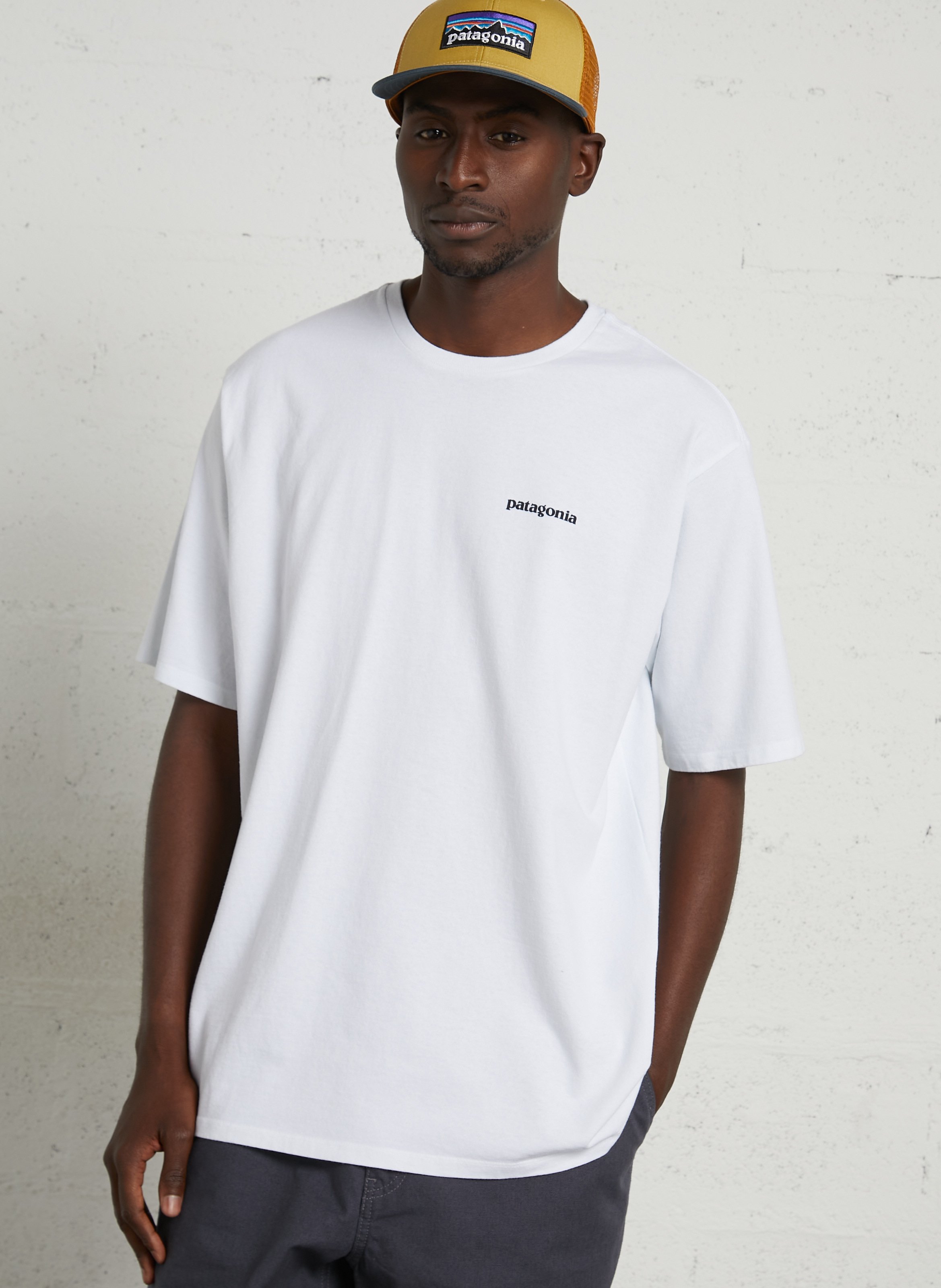 Tee-shirt col rond regular-fit sérigraphié en coton mélangé PATAGONIA Blanc