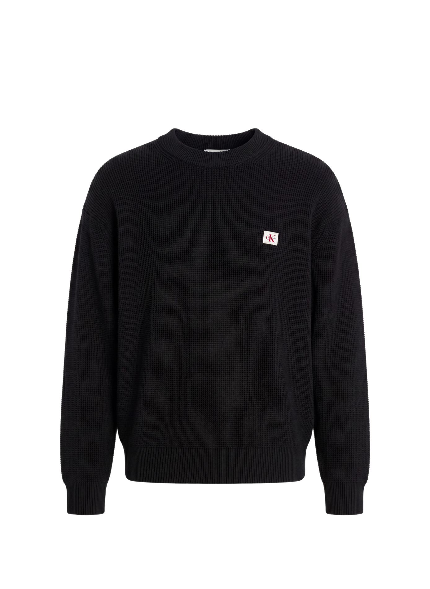 Straight knit cotton logo sweater CALVIN KLEIN Black