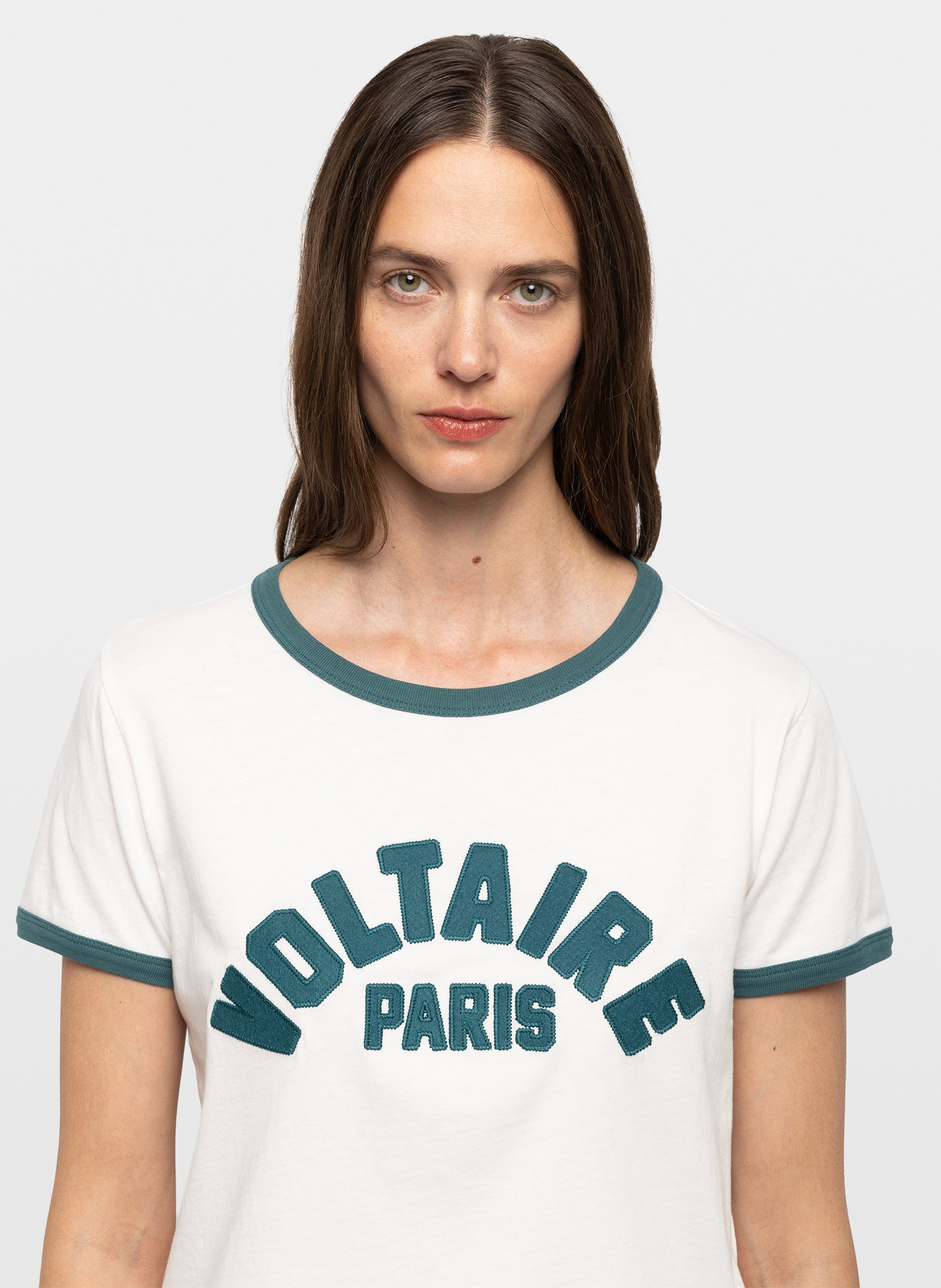 Tee-shirt droit brodé en coton alys ZADIG&VOLTAIRE Blanc