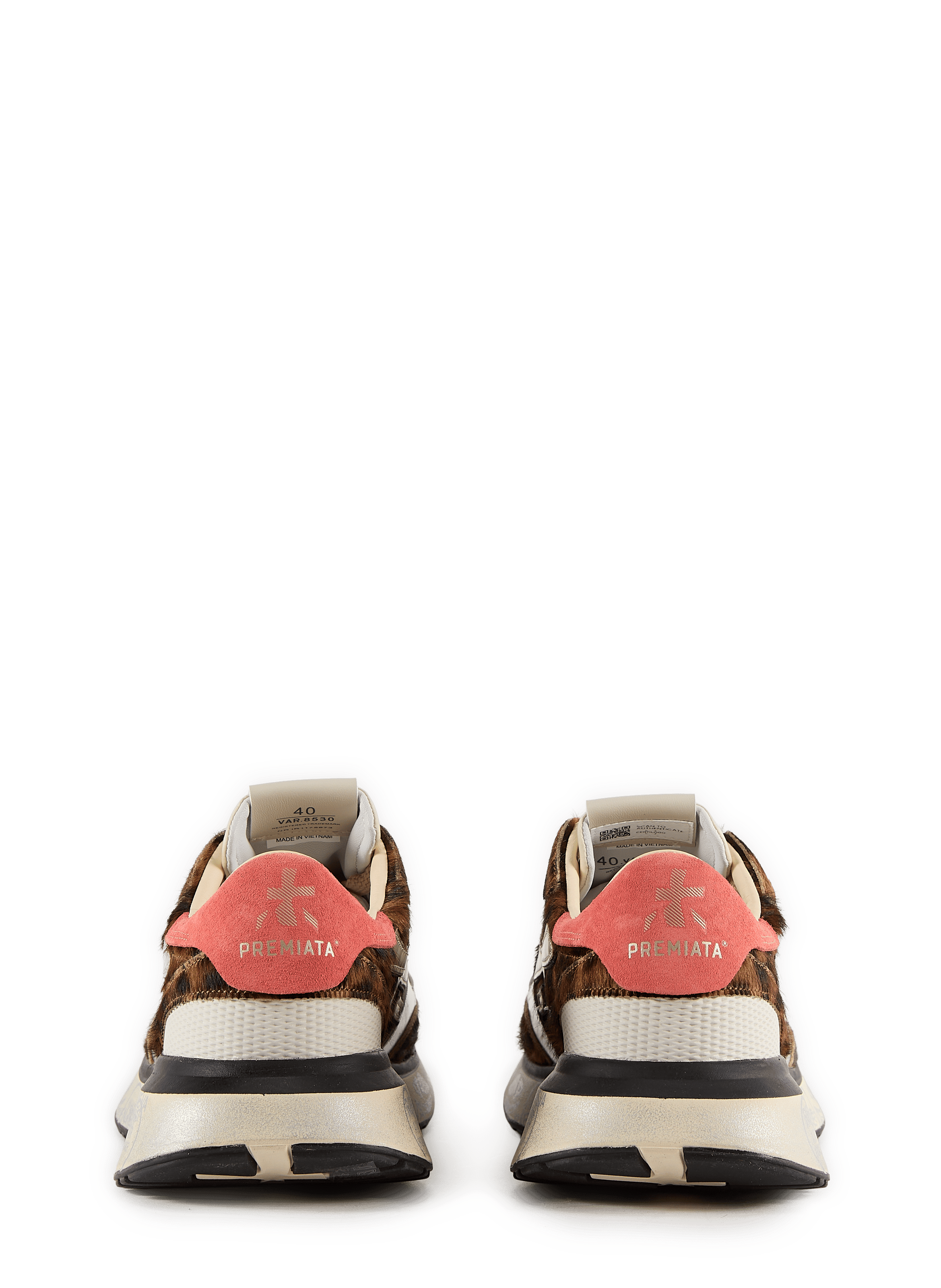 LEOPARD LAURYN mixed leather sneakers PREMIATA Multicolour
