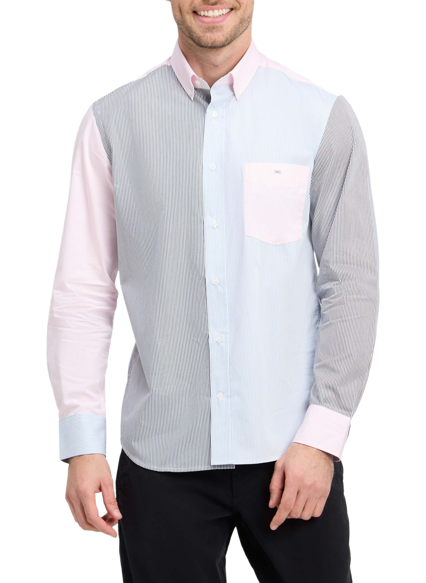 Chemise droite en coton à rayures EDEN PARK Blau