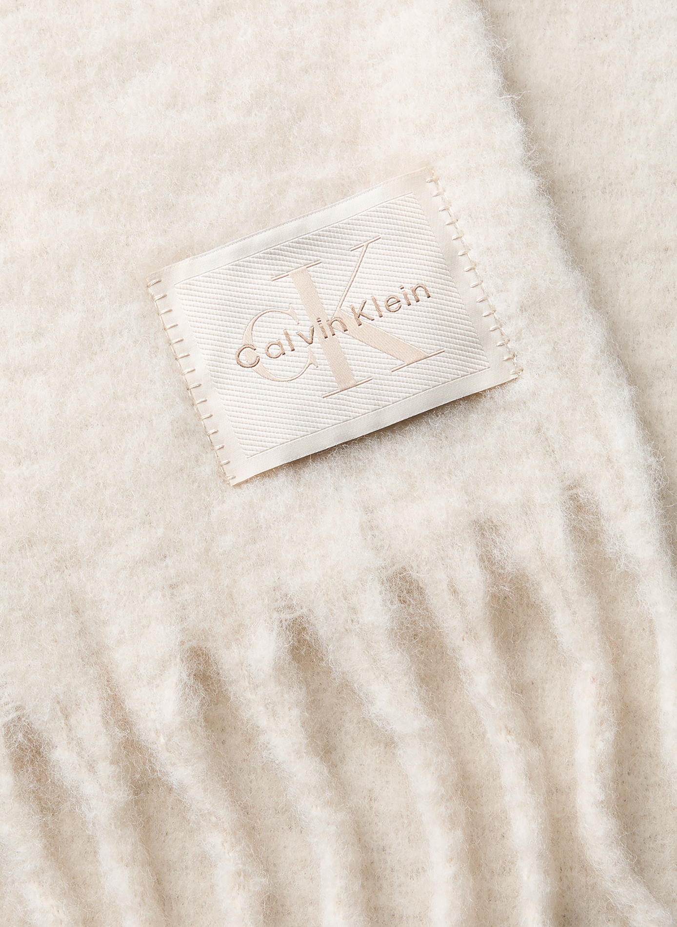 Echarpe à franges unie CALVIN KLEIN Beige