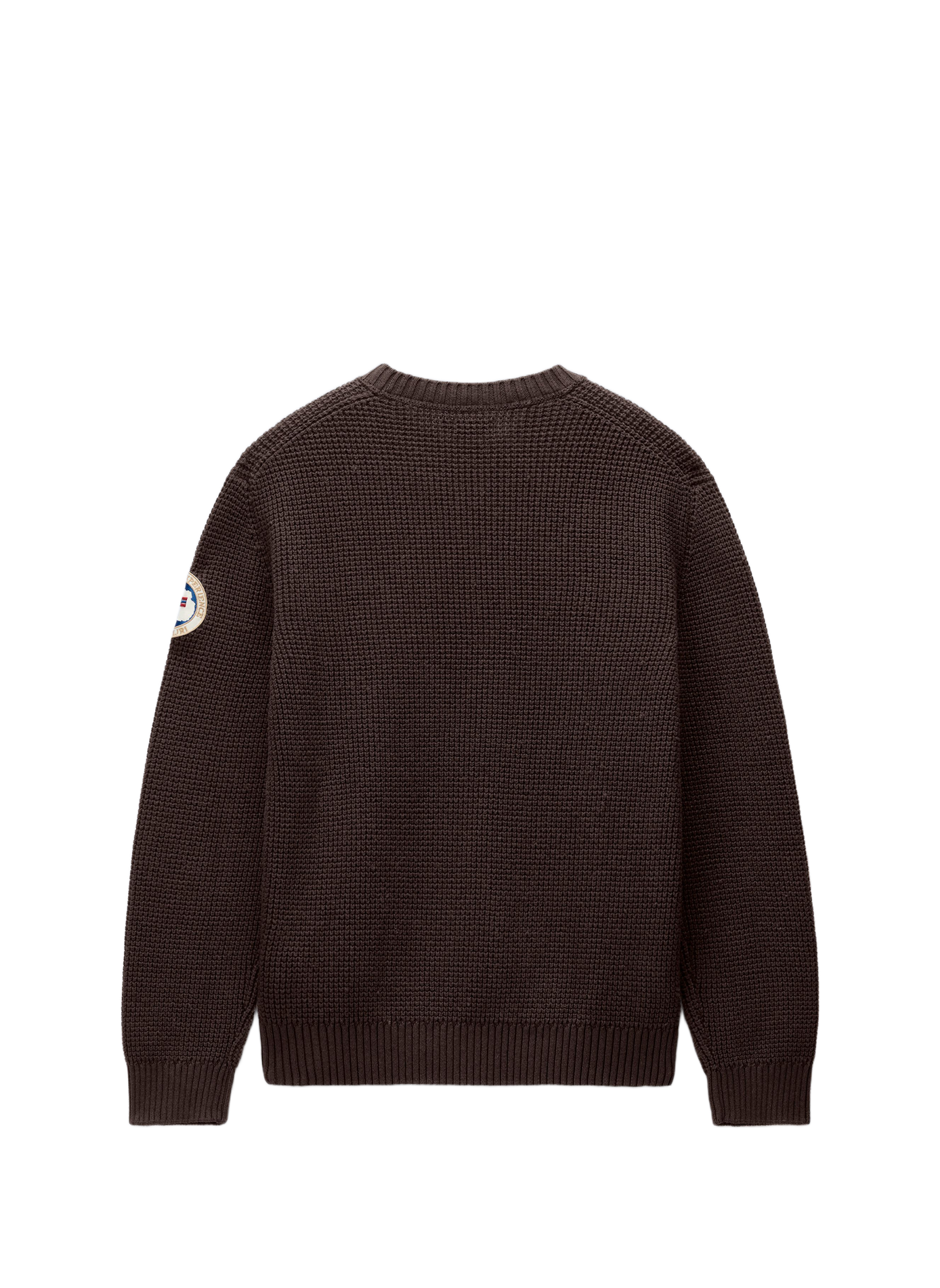 Straight-fit crew-neck embroidered sweater NAPAPIJRI Brown