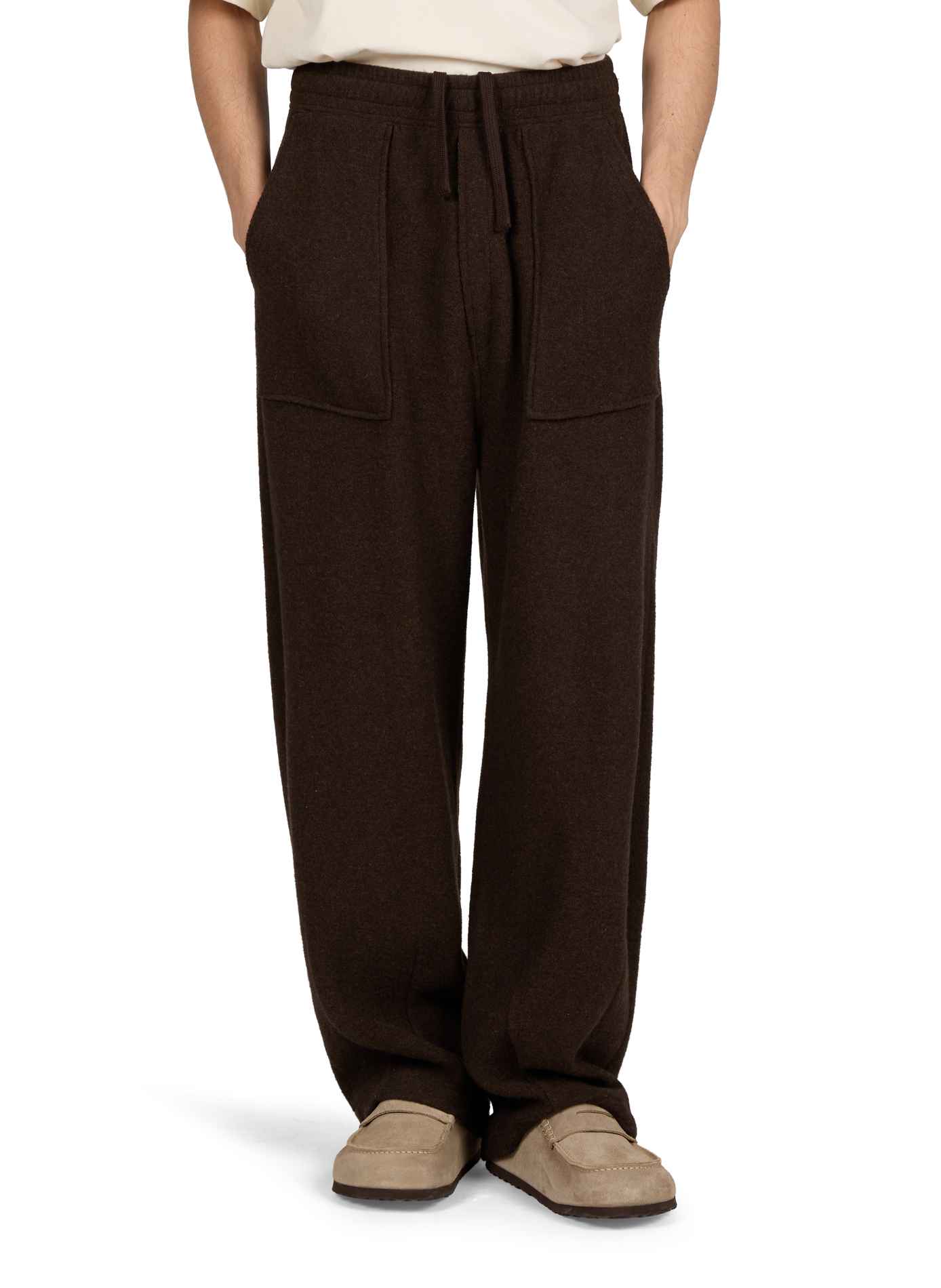 High-waisted wide-leg trousers MAISON KITSUNÉ Brown