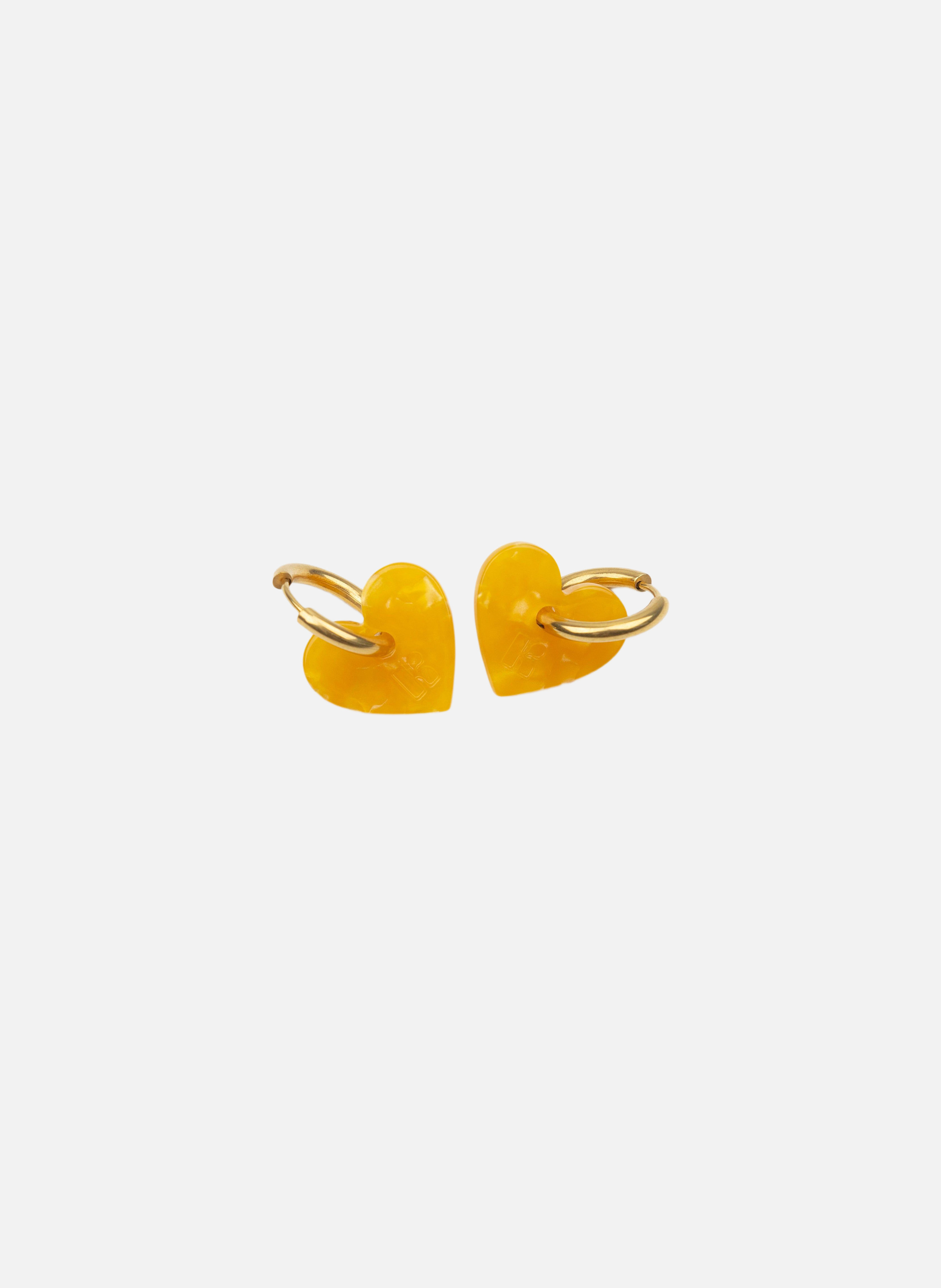 Boucles d'oreilles lova lova avec anneaux en acier inoxydable doré OrangeKURAGE GINZA
