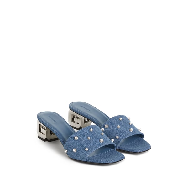 Mules à talon en jean