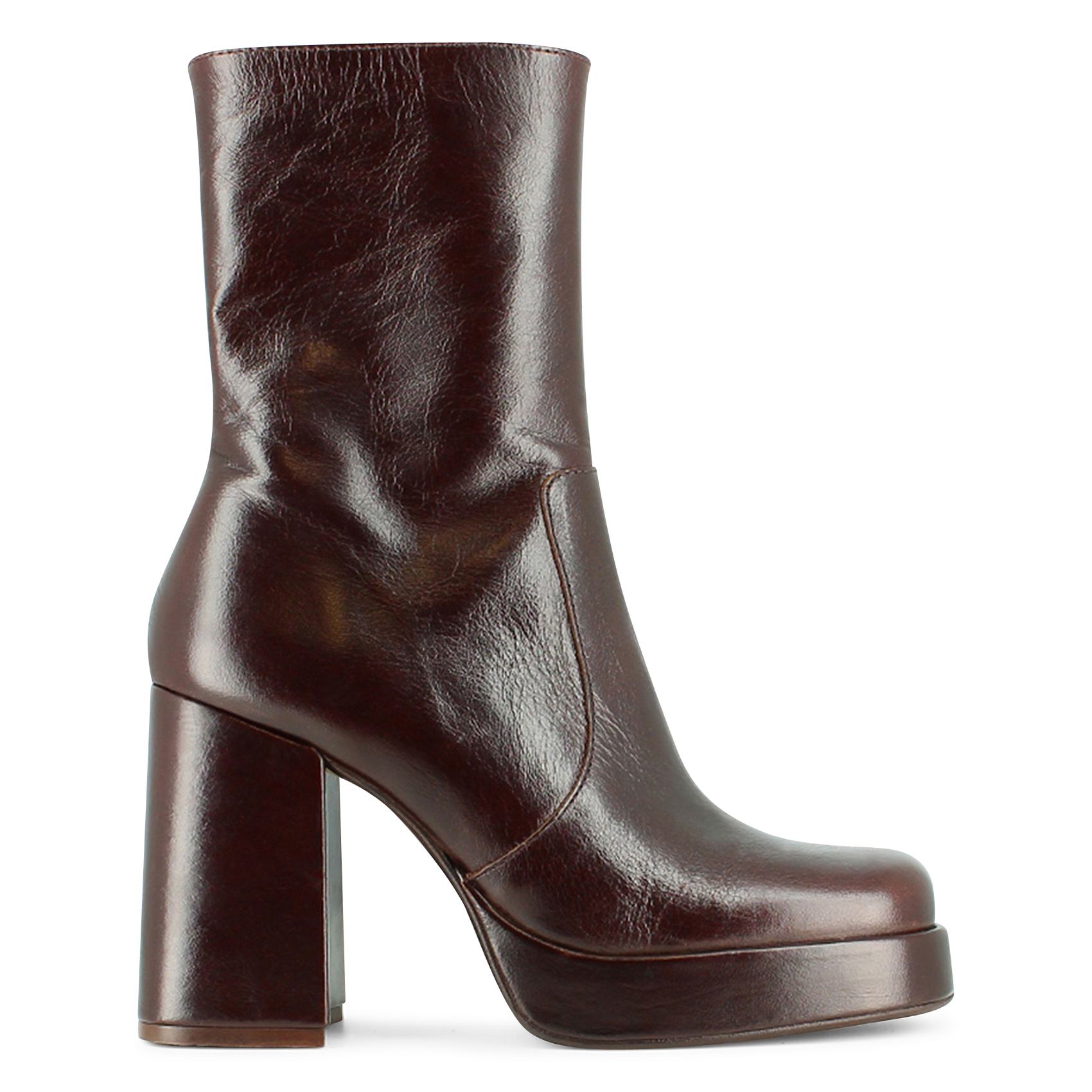 JONAK Bottines à talons en cuir vieilli ben Marron