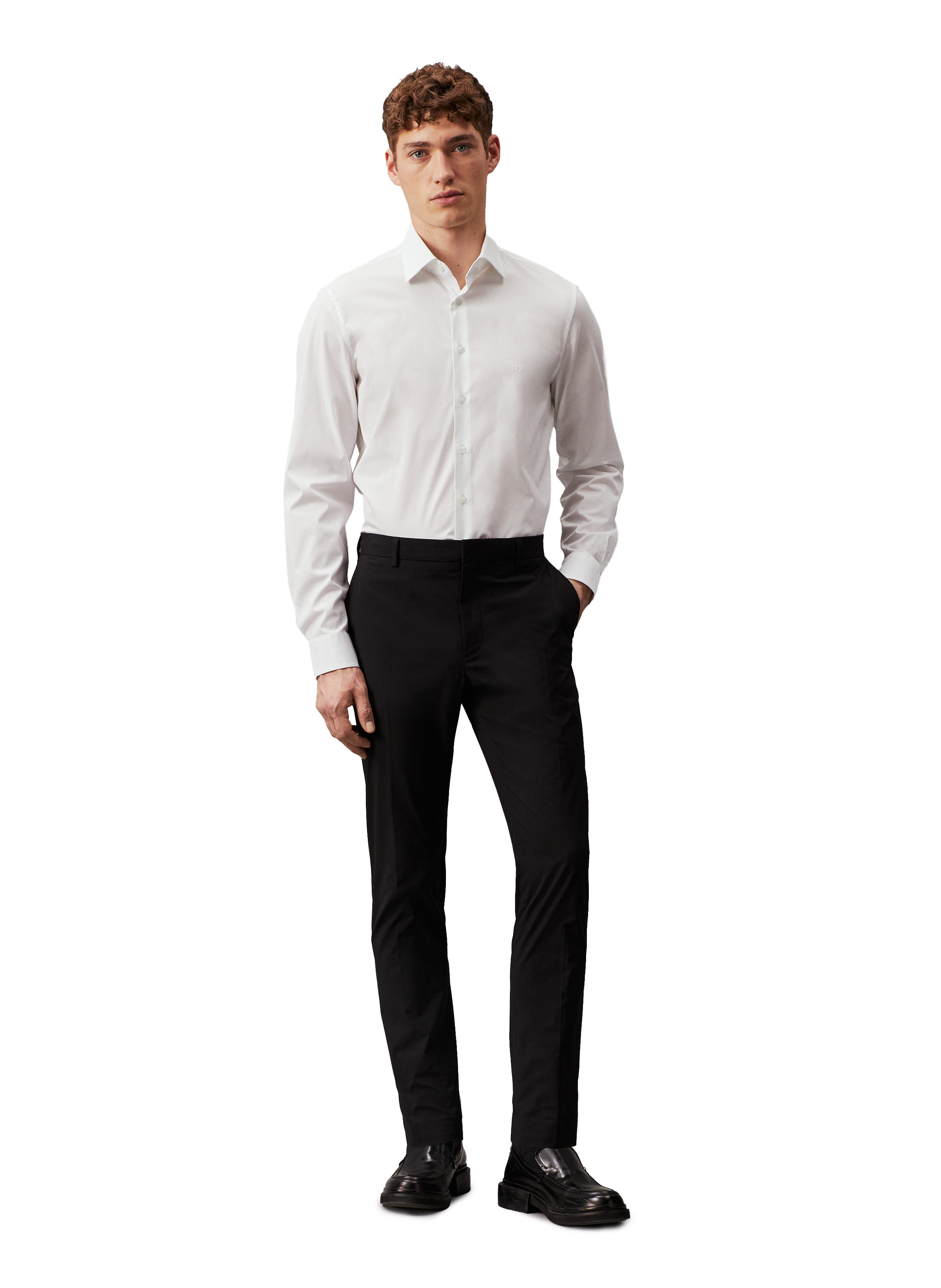 Chemise coupe regular en coton CALVIN KLEIN Blanc