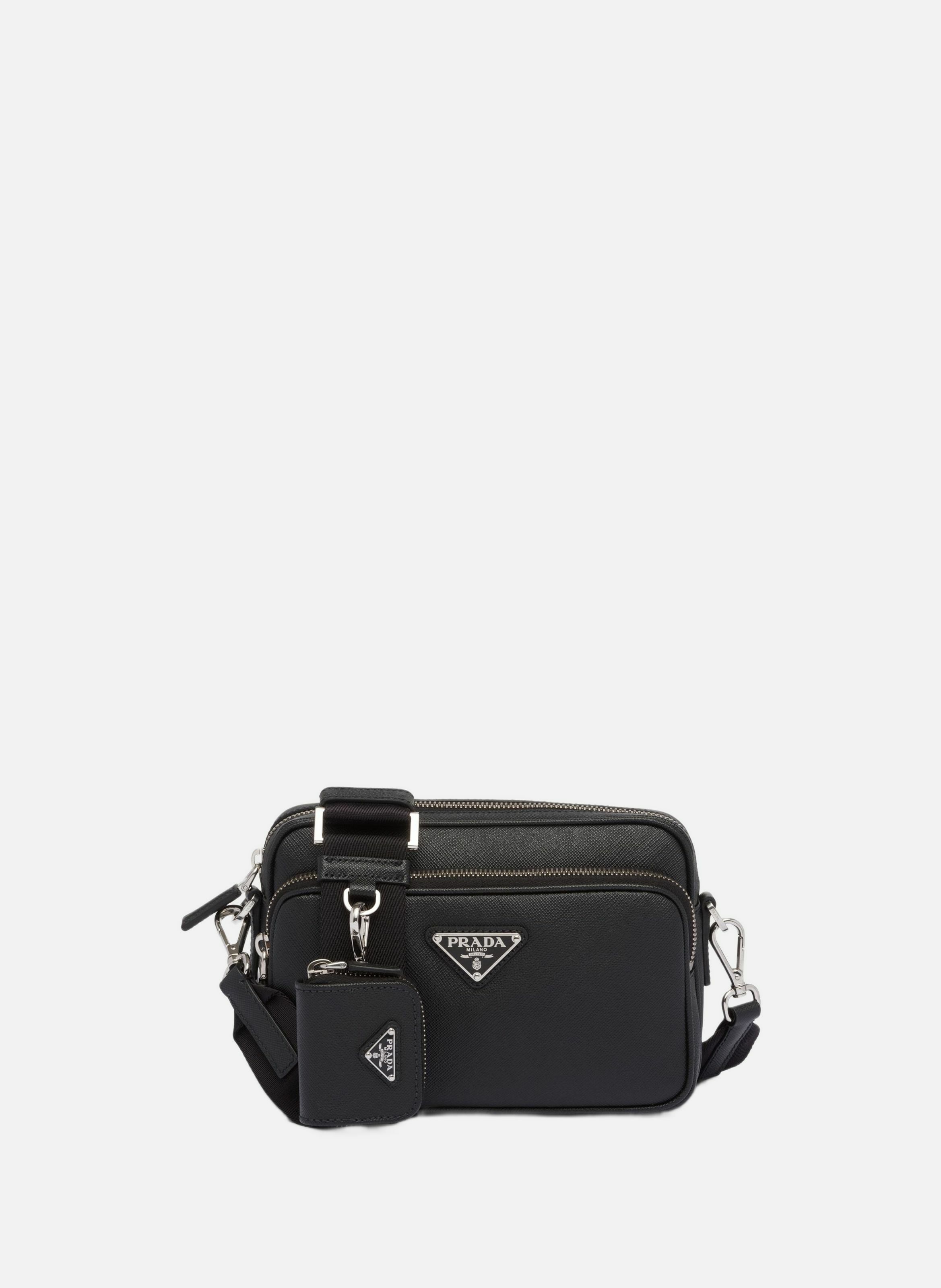 Sac porté épaule en cuir saffiano PRADA Noir