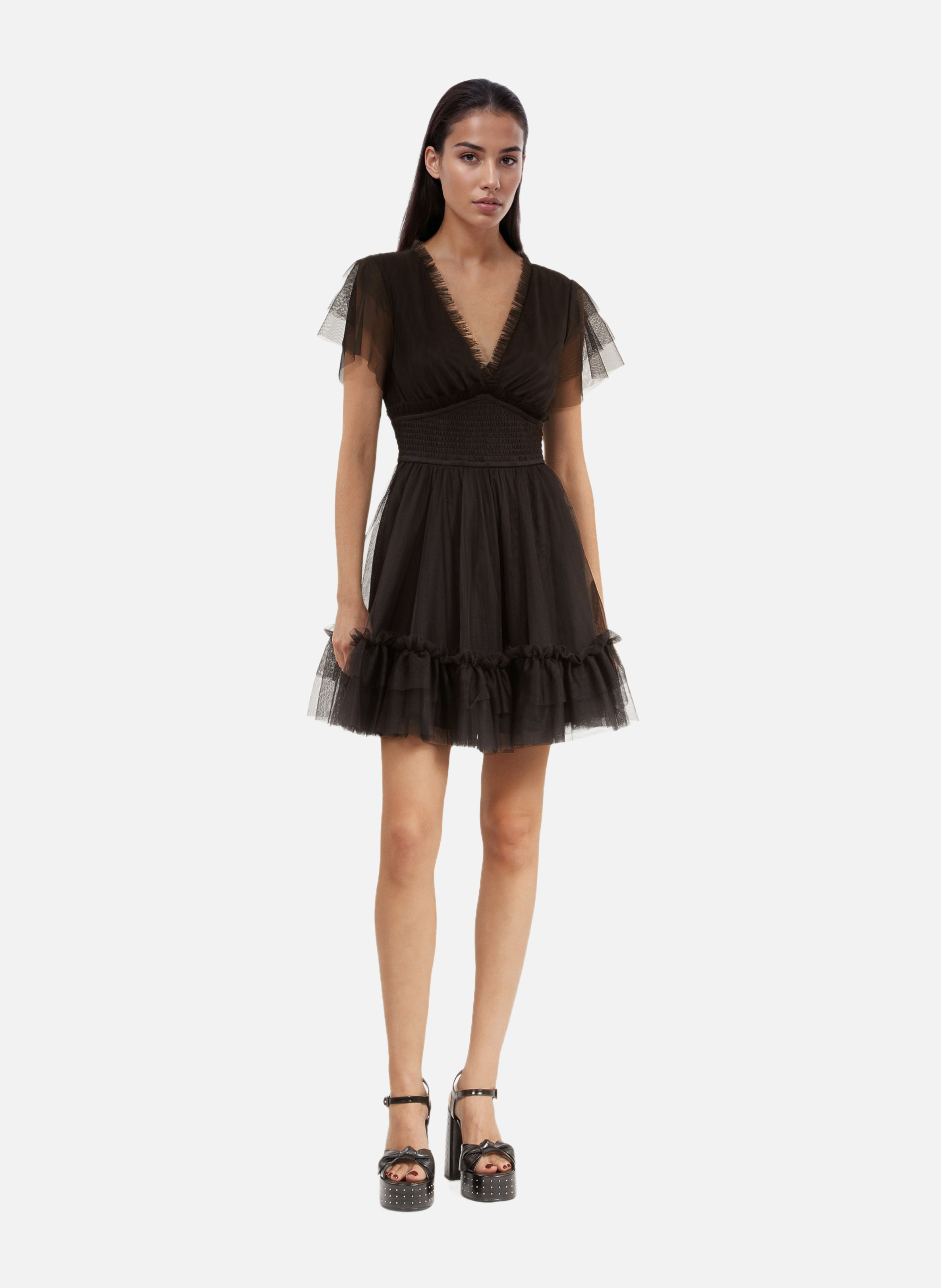 Robe courte en tulle THE KOOPLES Noir