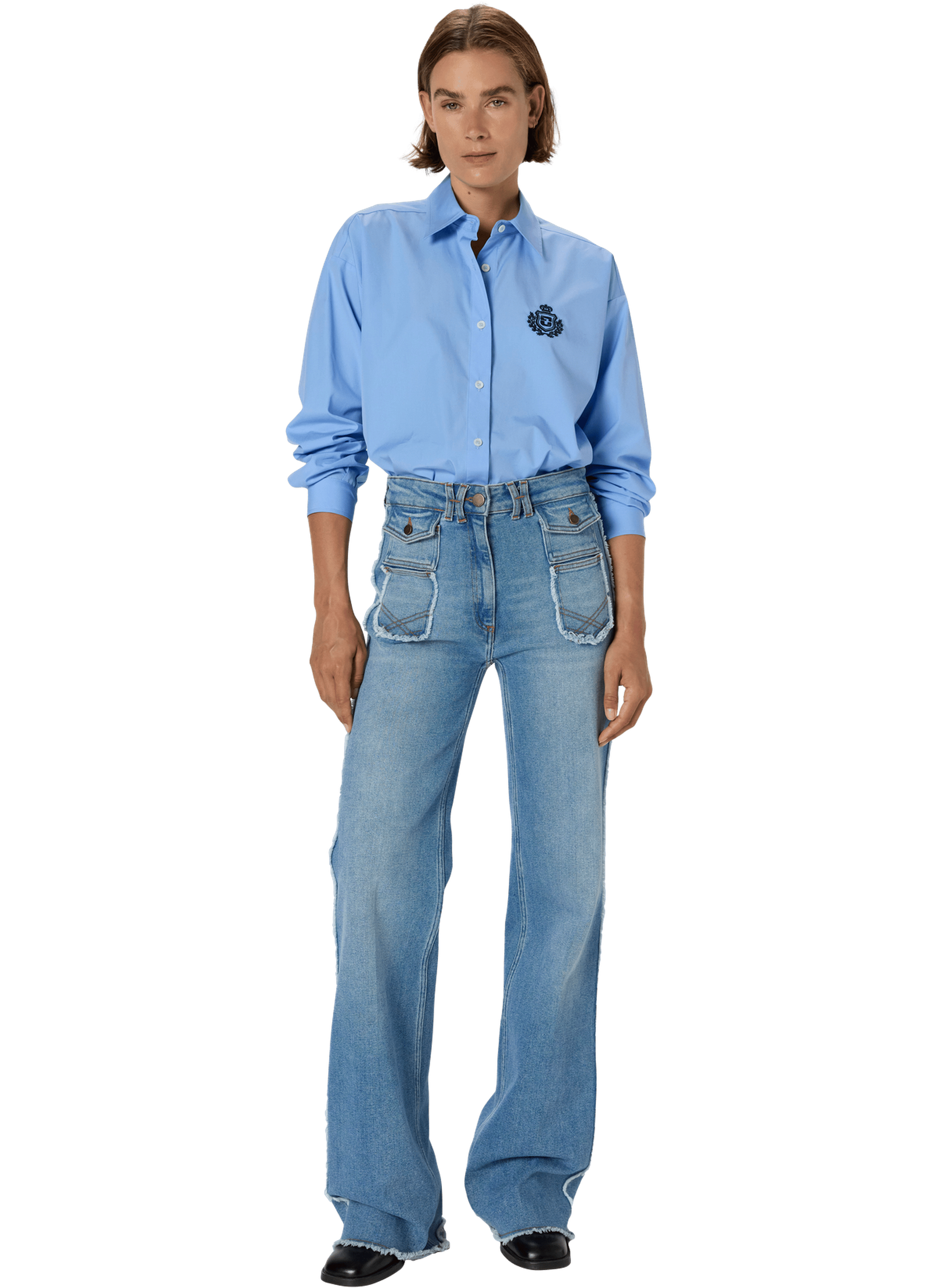 Chemise en coton uni à blason - alix GERARD DAREL Bleu