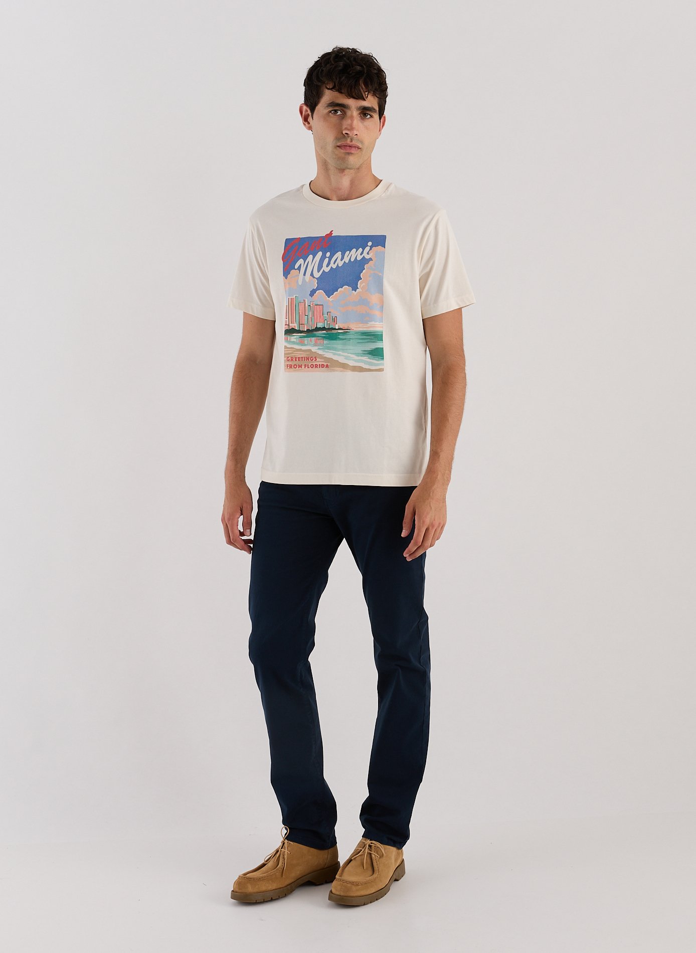 Classic Cotton T-Shirt GANT Beige