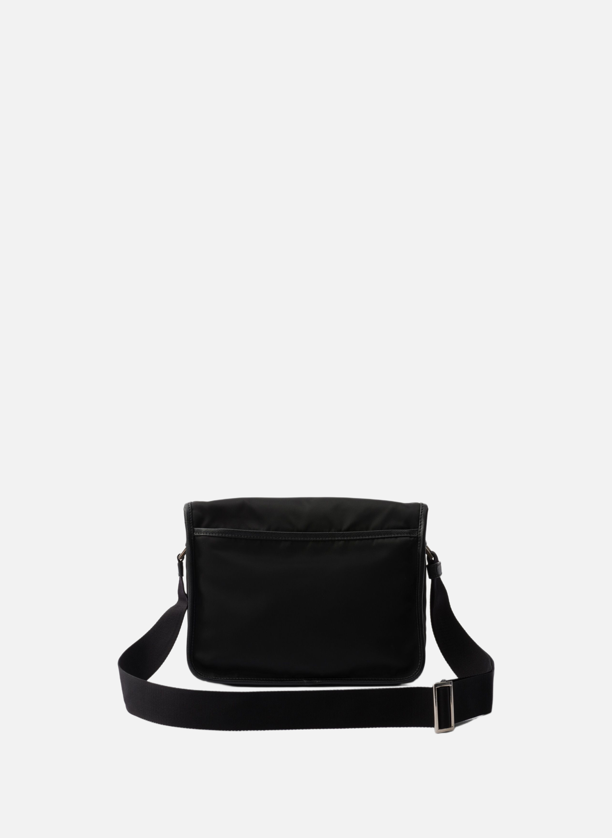 Sac porté épaule en re-nylon et cuir saffiano PRADA Noir