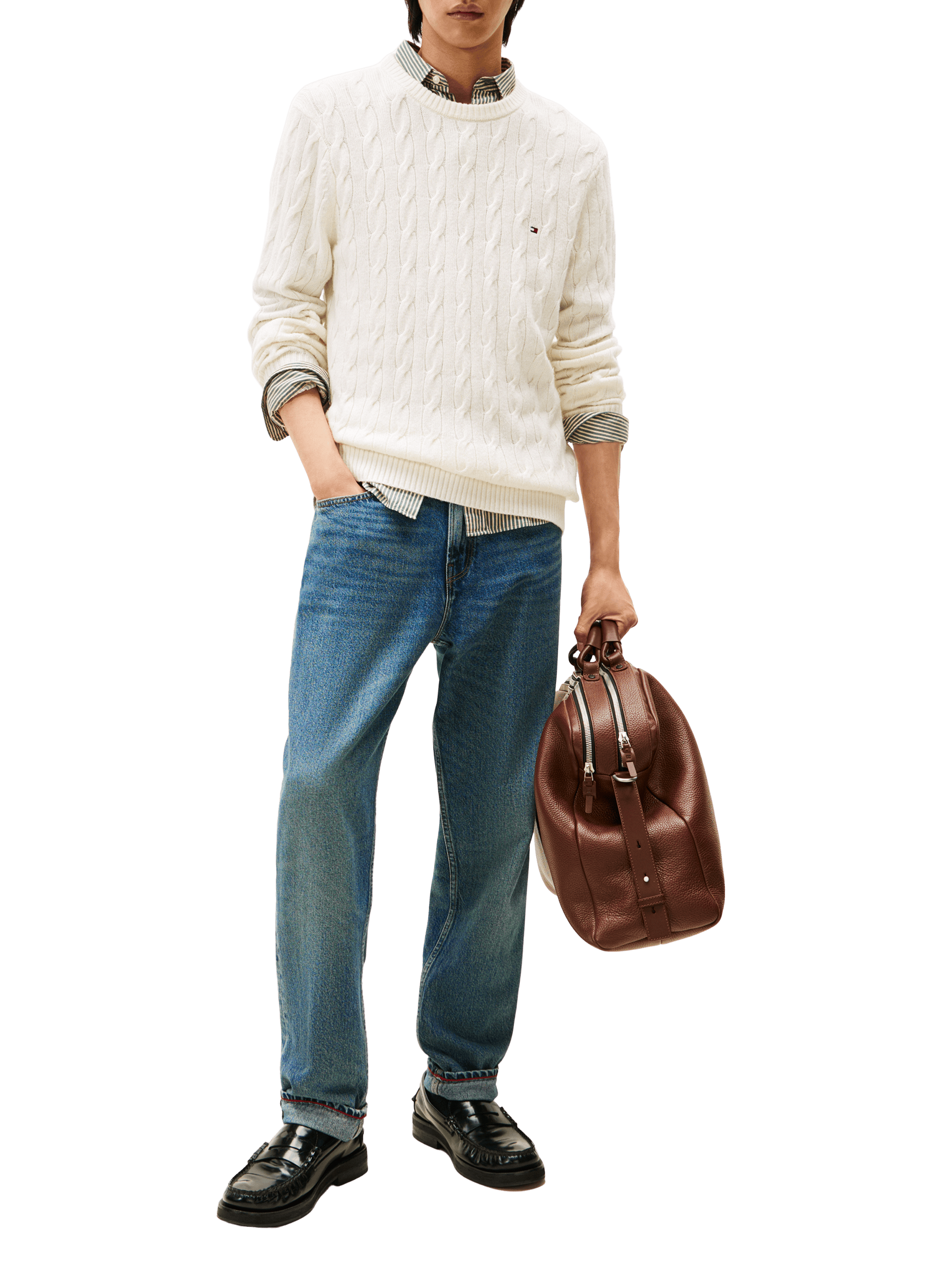 Wool-blend round-neck jumper TOMMY HILFIGER Beige