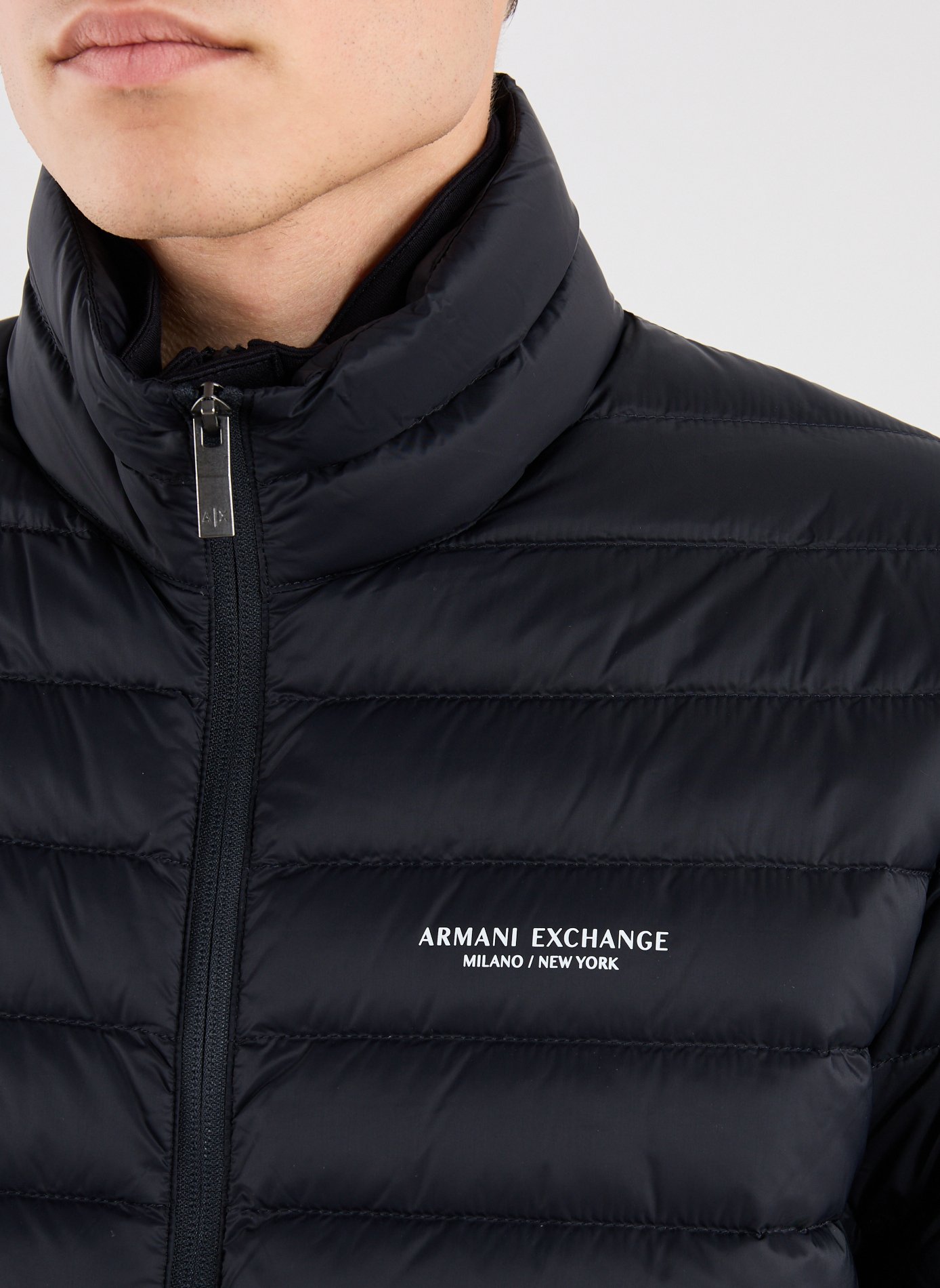 Quilted straight down jacket ARMANI EXCHANGE Blue