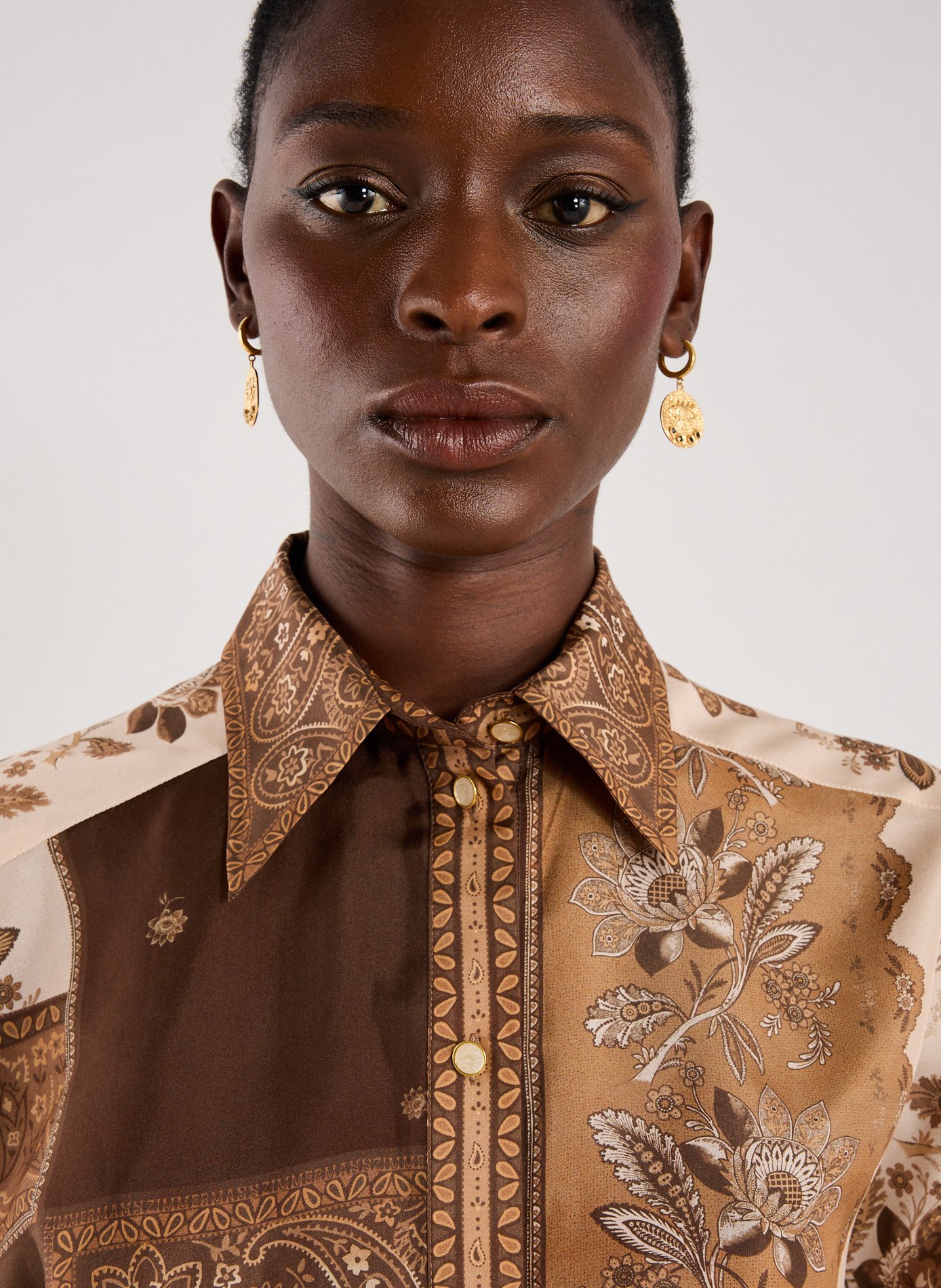 Chemise en soie Lucky ZIMMERMANN Multicolore