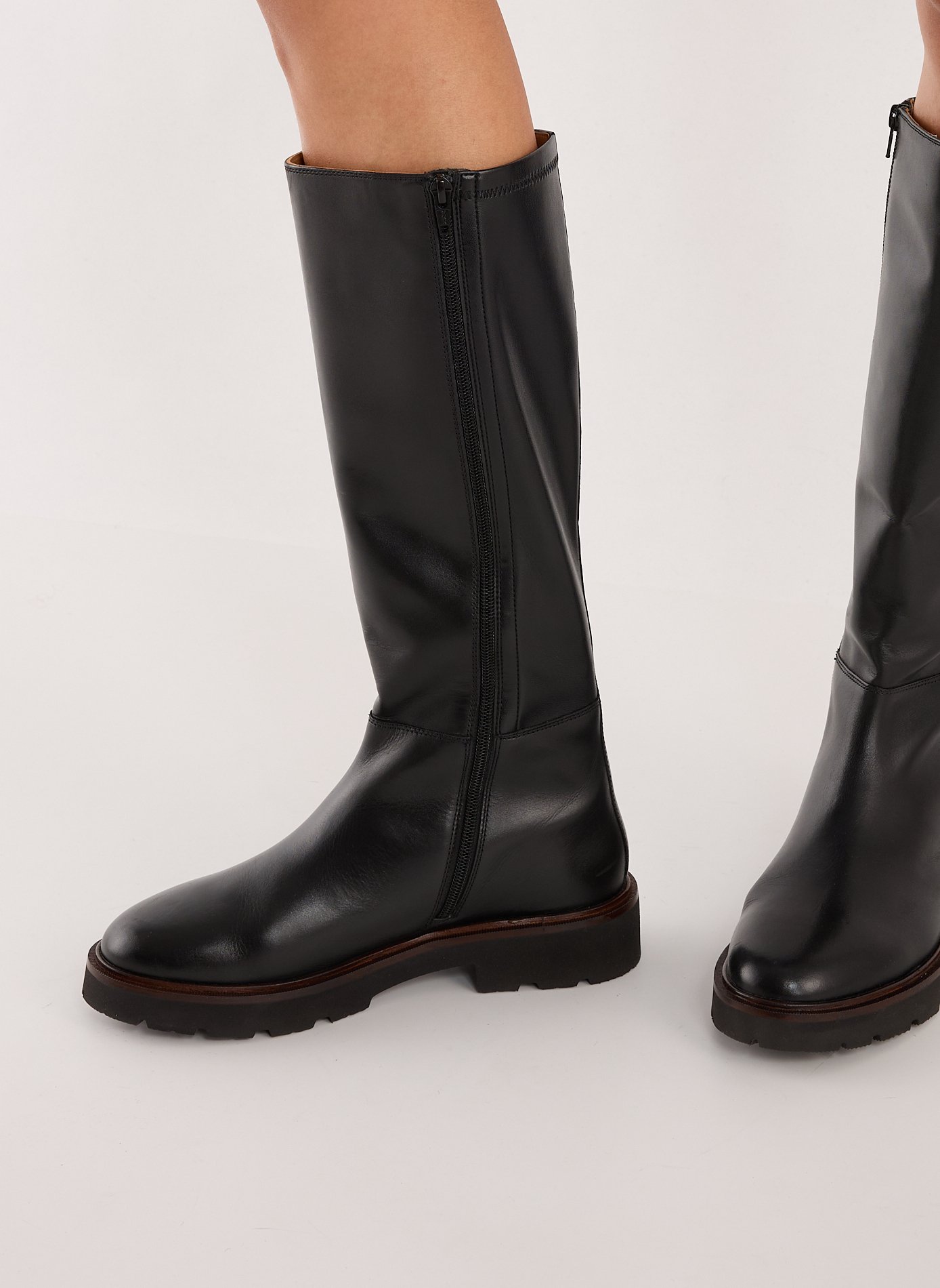 Norize mixed leather boots GEOX Black