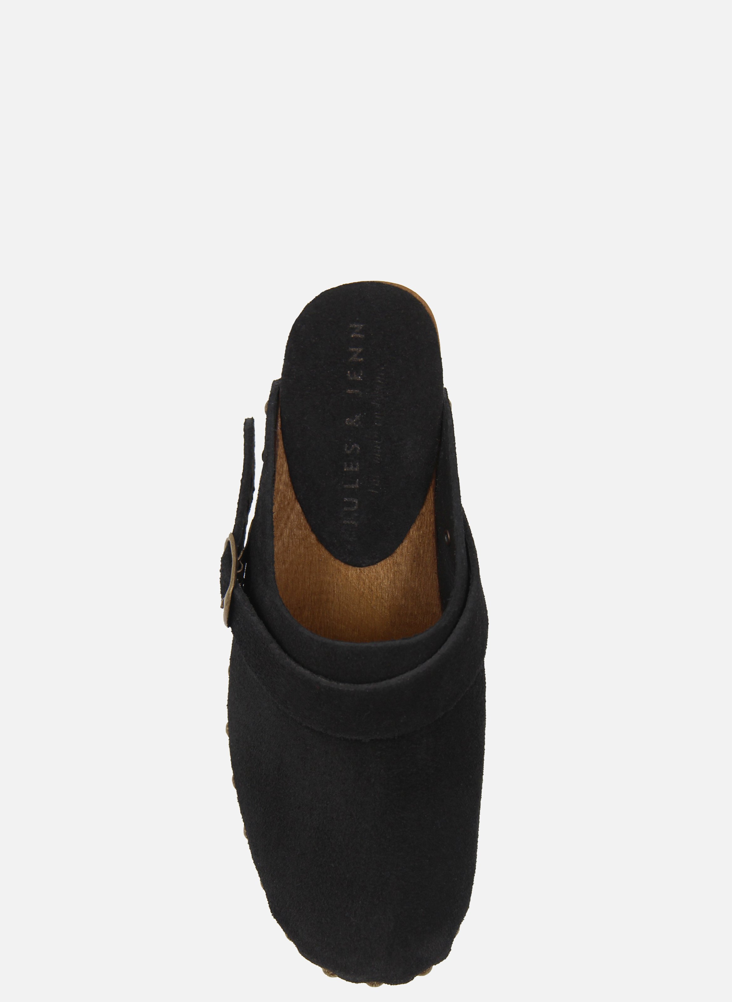 Sabots bois brides cuir daim JULES & JENN Noir