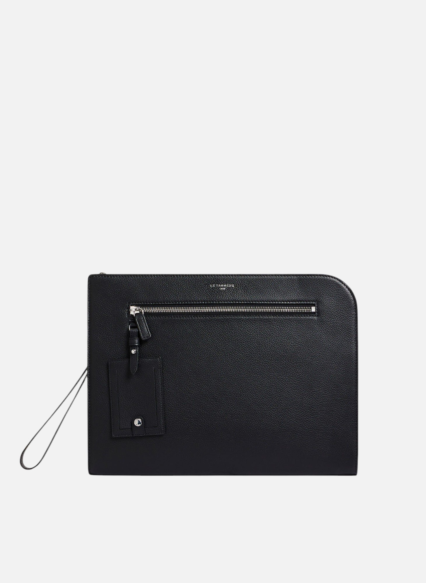 Pochette a4 emile en cuir grainé LE TANNEUR Noir