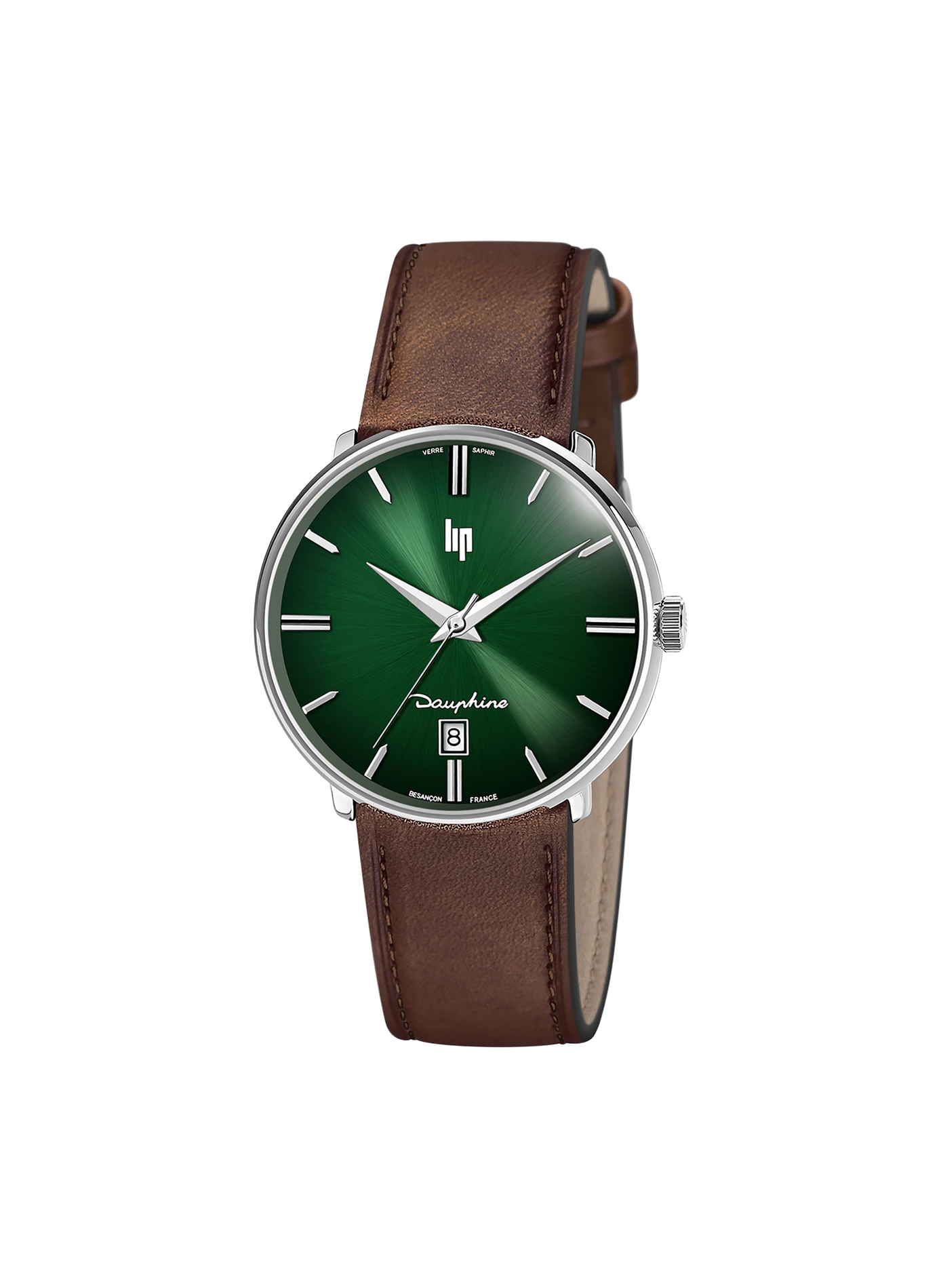 Montre à quartz en cuir LIP Vert