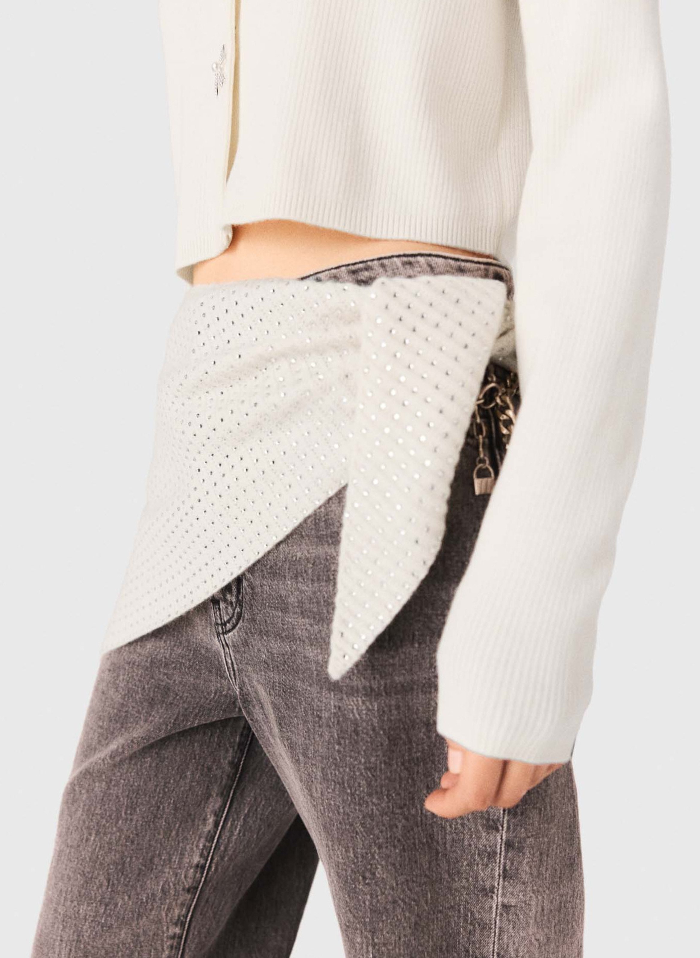 Echarpe triangle en laine MAJE Beige