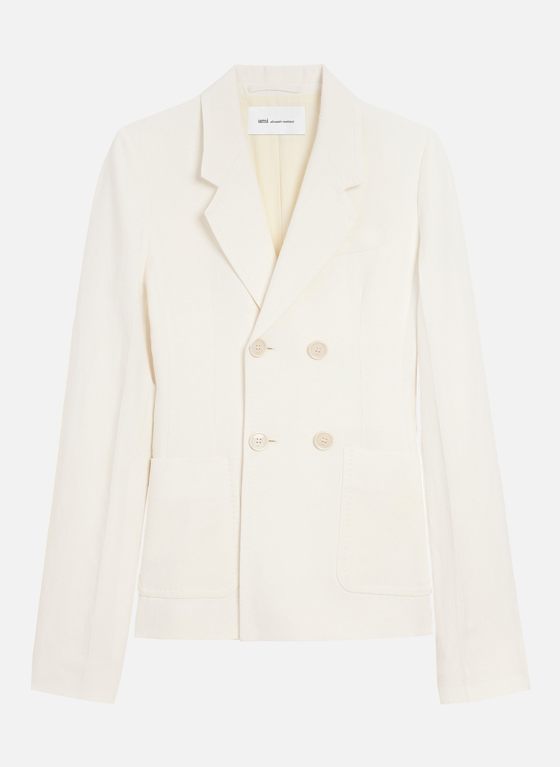 Veste bar double boutonnage en lin AMI PARIS Blanc