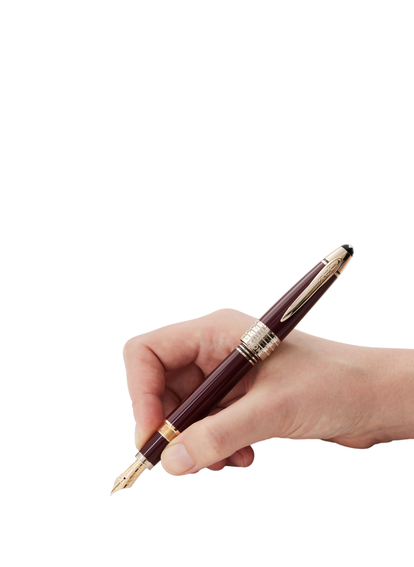 Fountain pen in resin and gold MONTBLANC Red