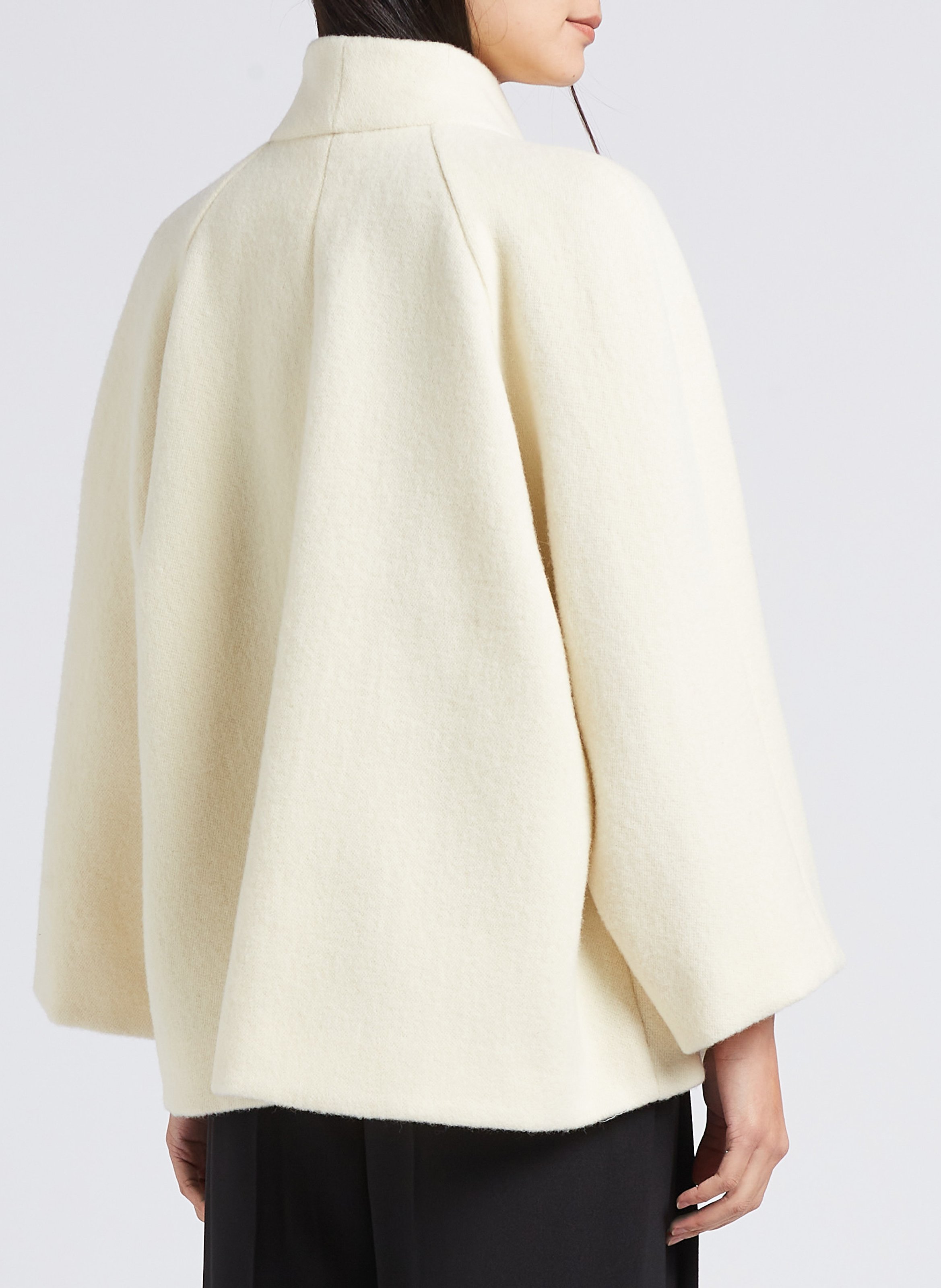 Cape droite col châle en laine hini BA&SH Beige