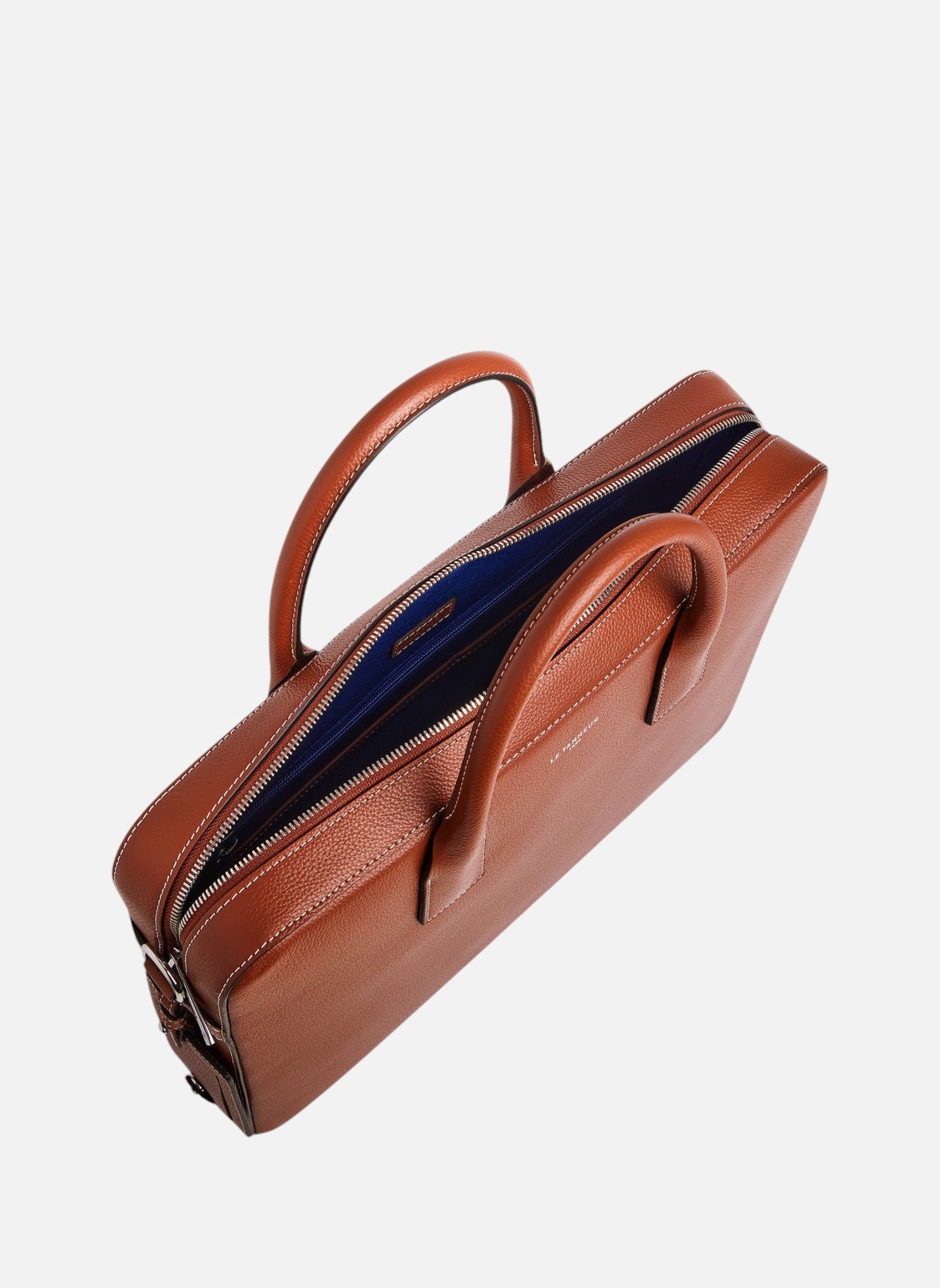 Porte documents 14" emile en cuir grainé LE TANNEUR Marron