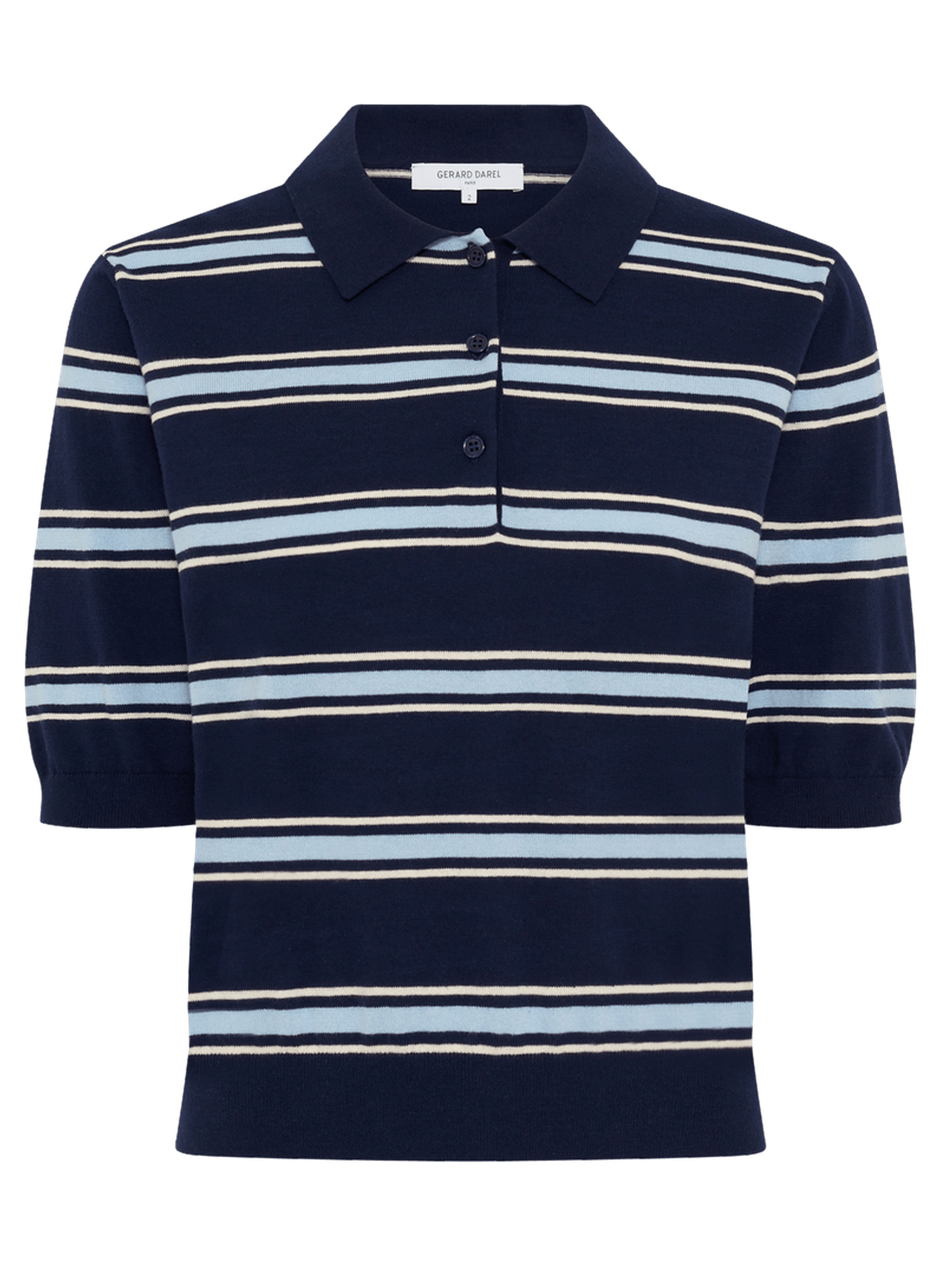 Polo rayé à manches courtes - leila GERARD DAREL Bleu