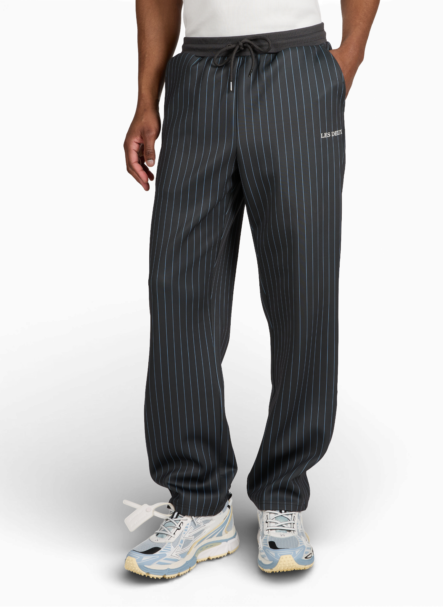 Straight Striped Ballier Trousers LES DEUX Grey