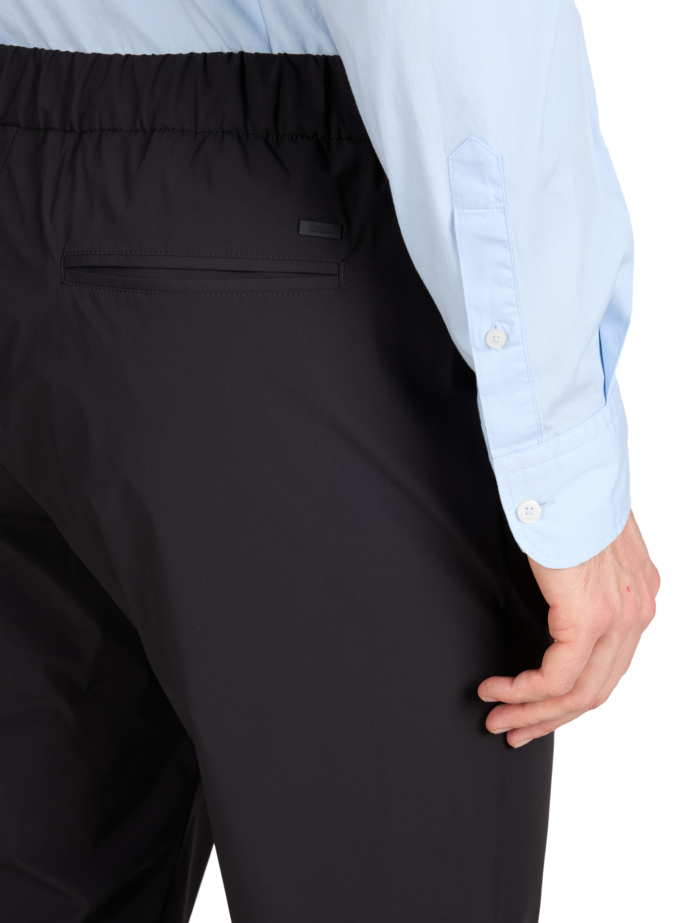 Straight pants with drawstring. HERNO Black