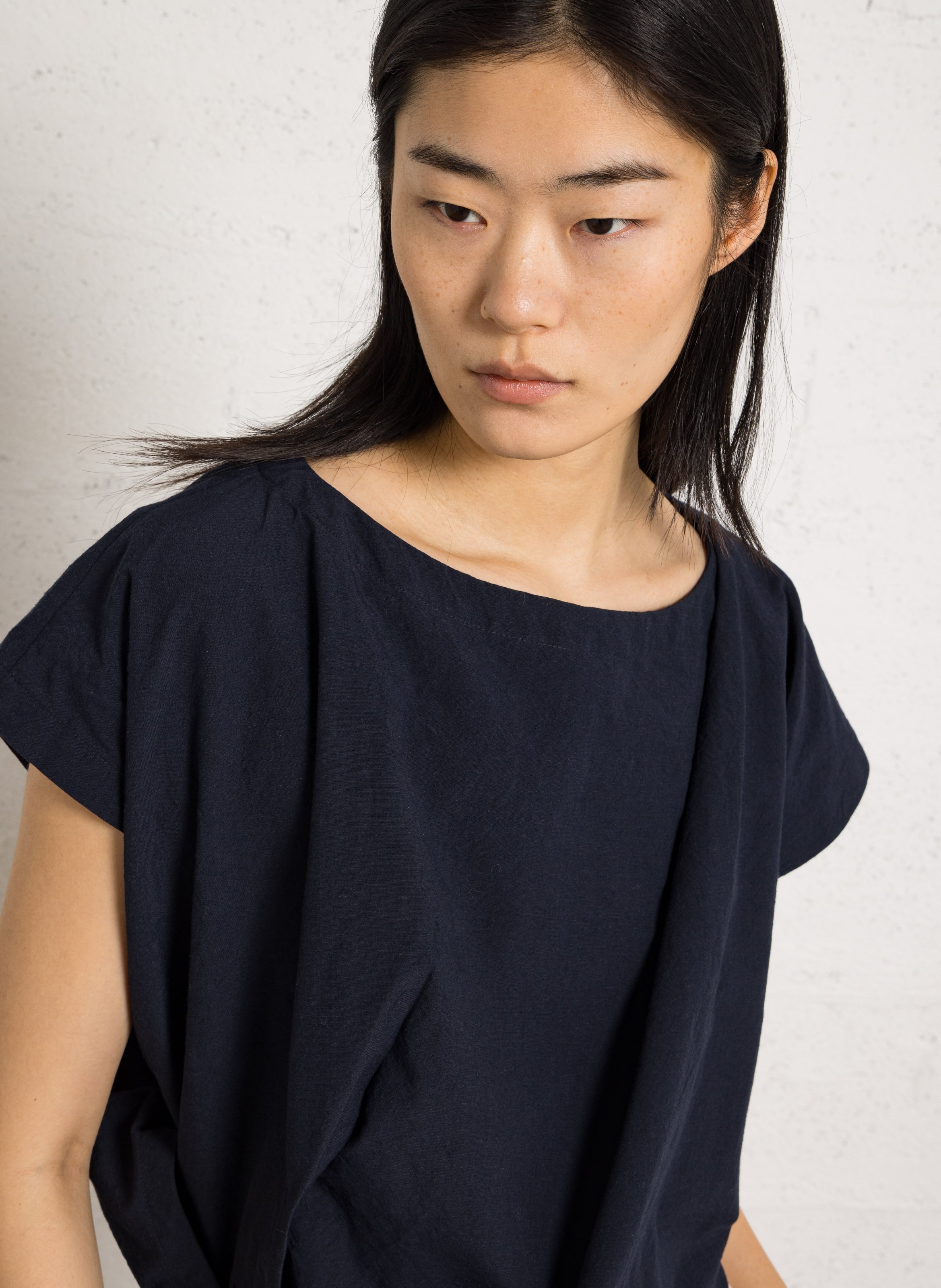 Top court ample à nouer uni itea SOEUR Bleu